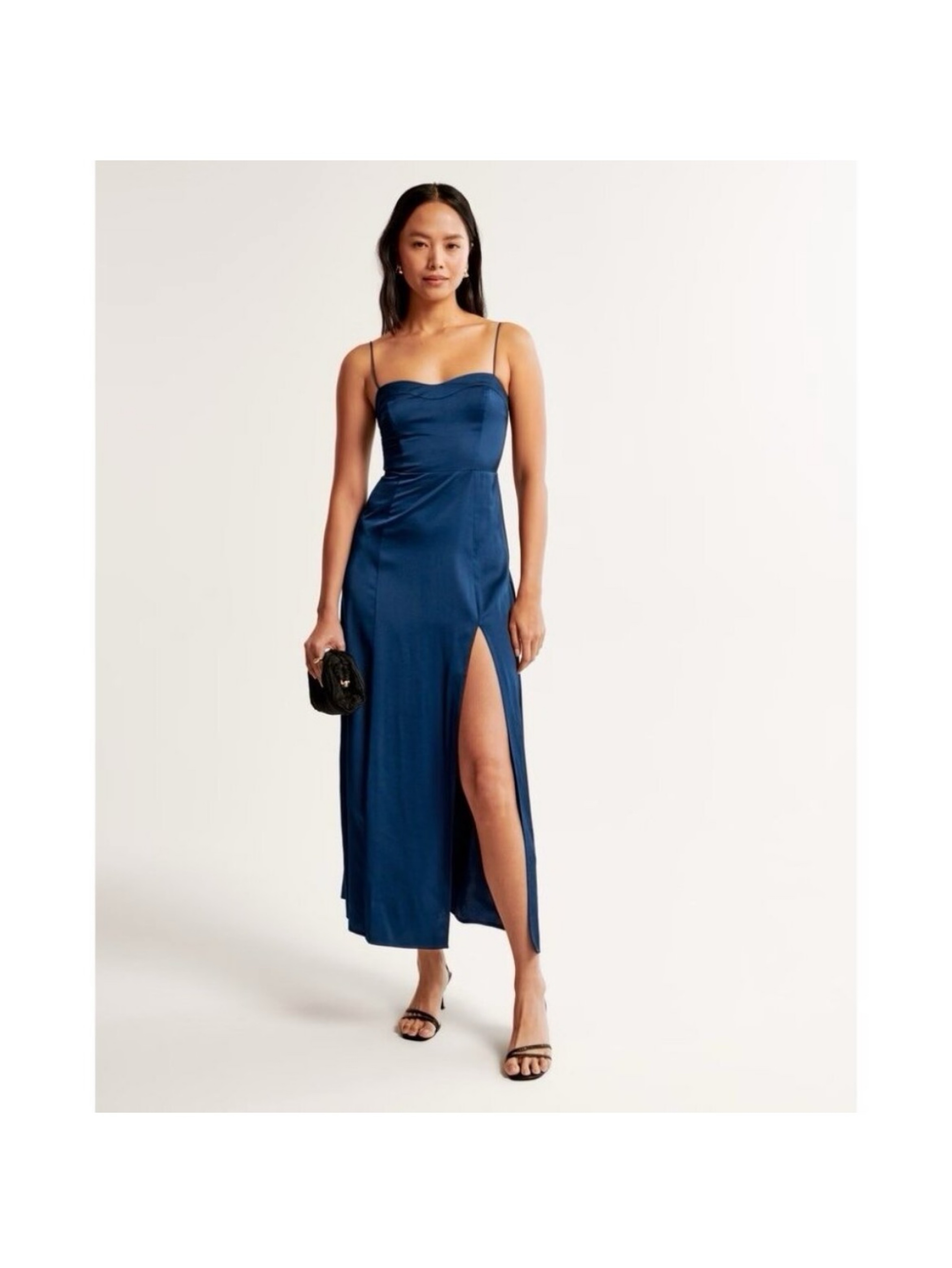 abercrombie blue satin dress Abercrombie & Fitch bias satin slip mini dress in light blue