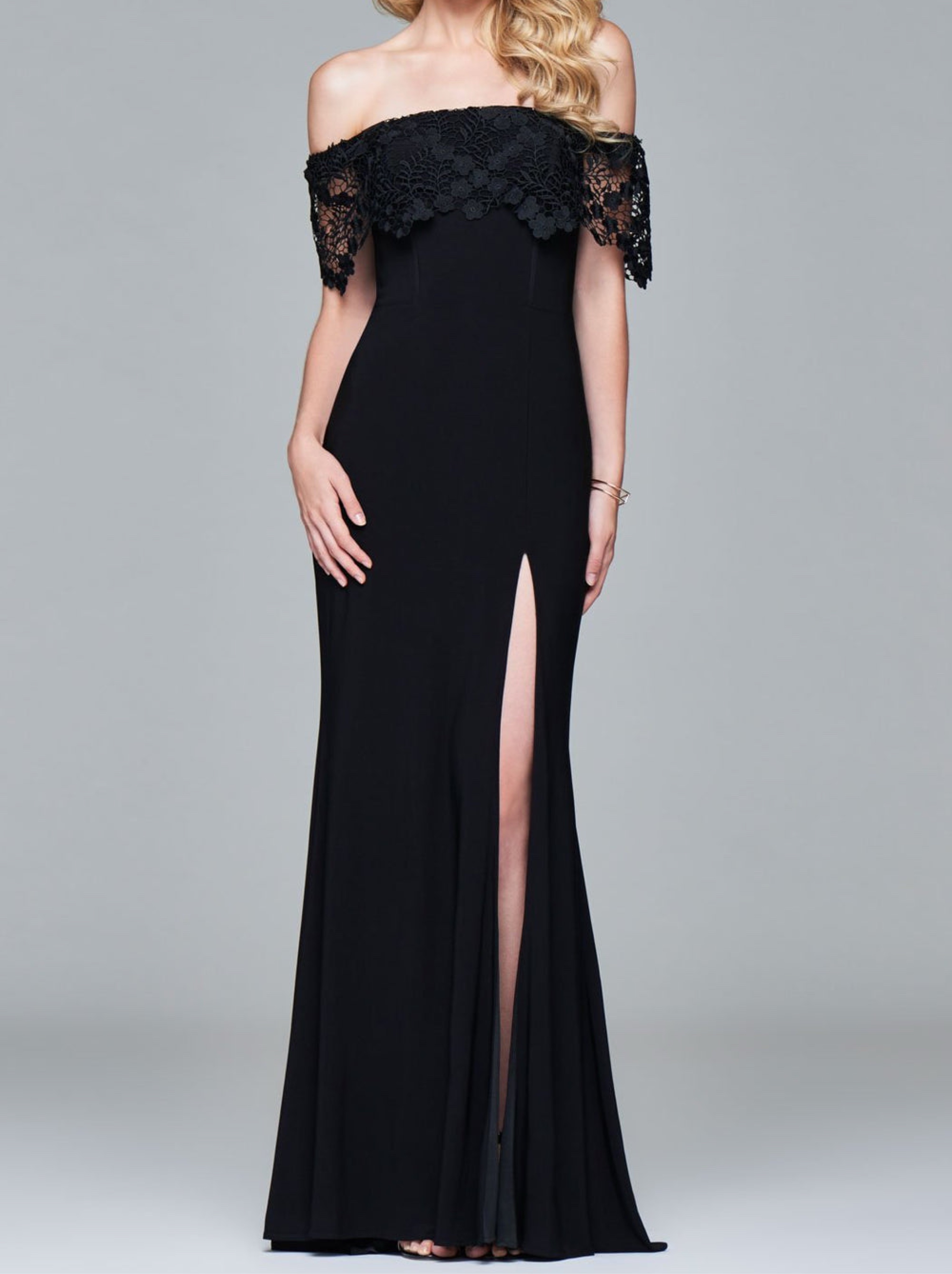 Faviana Off the Shoulder Gown
