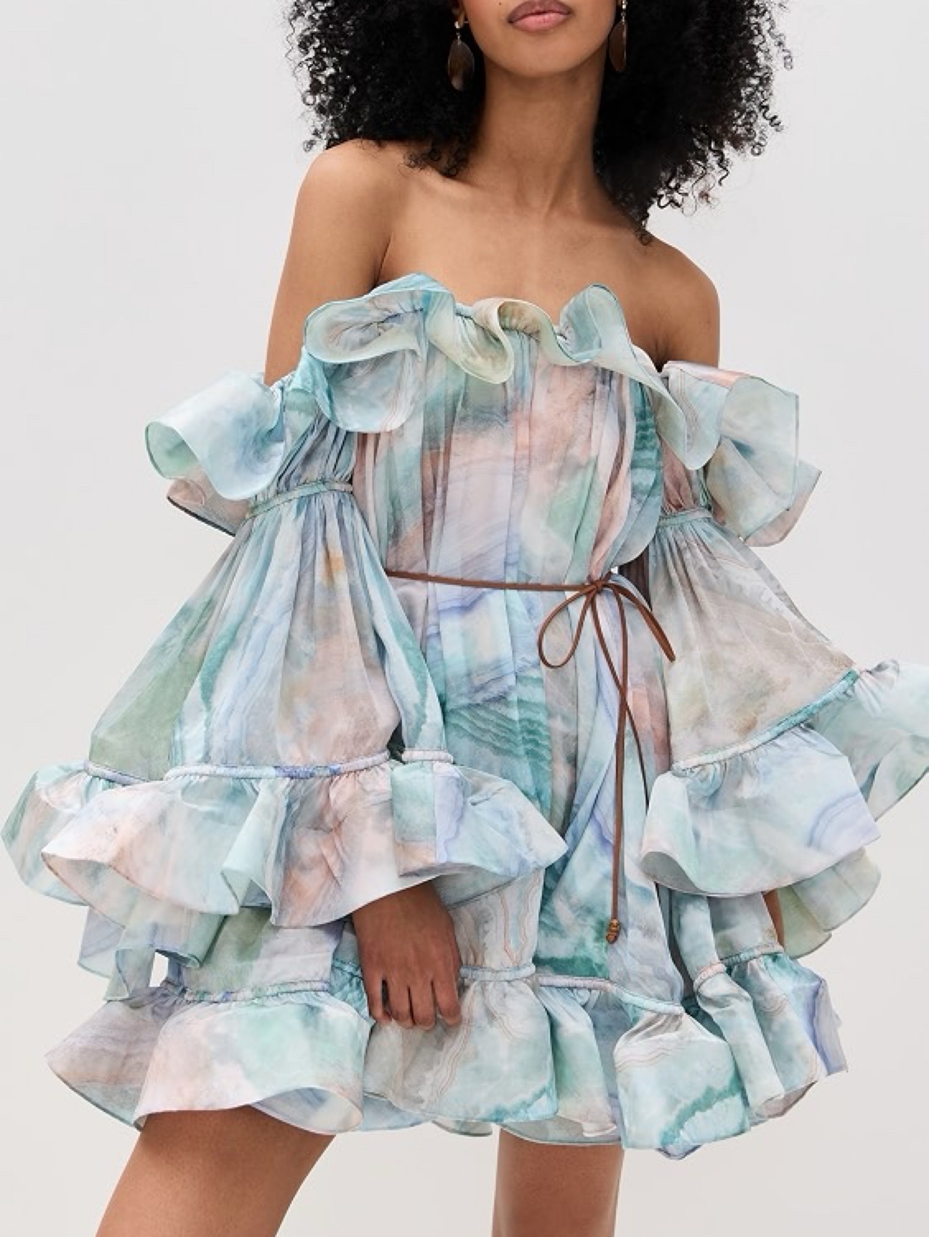 Zimmermann Illuminate Silk Flounce Mini Dress