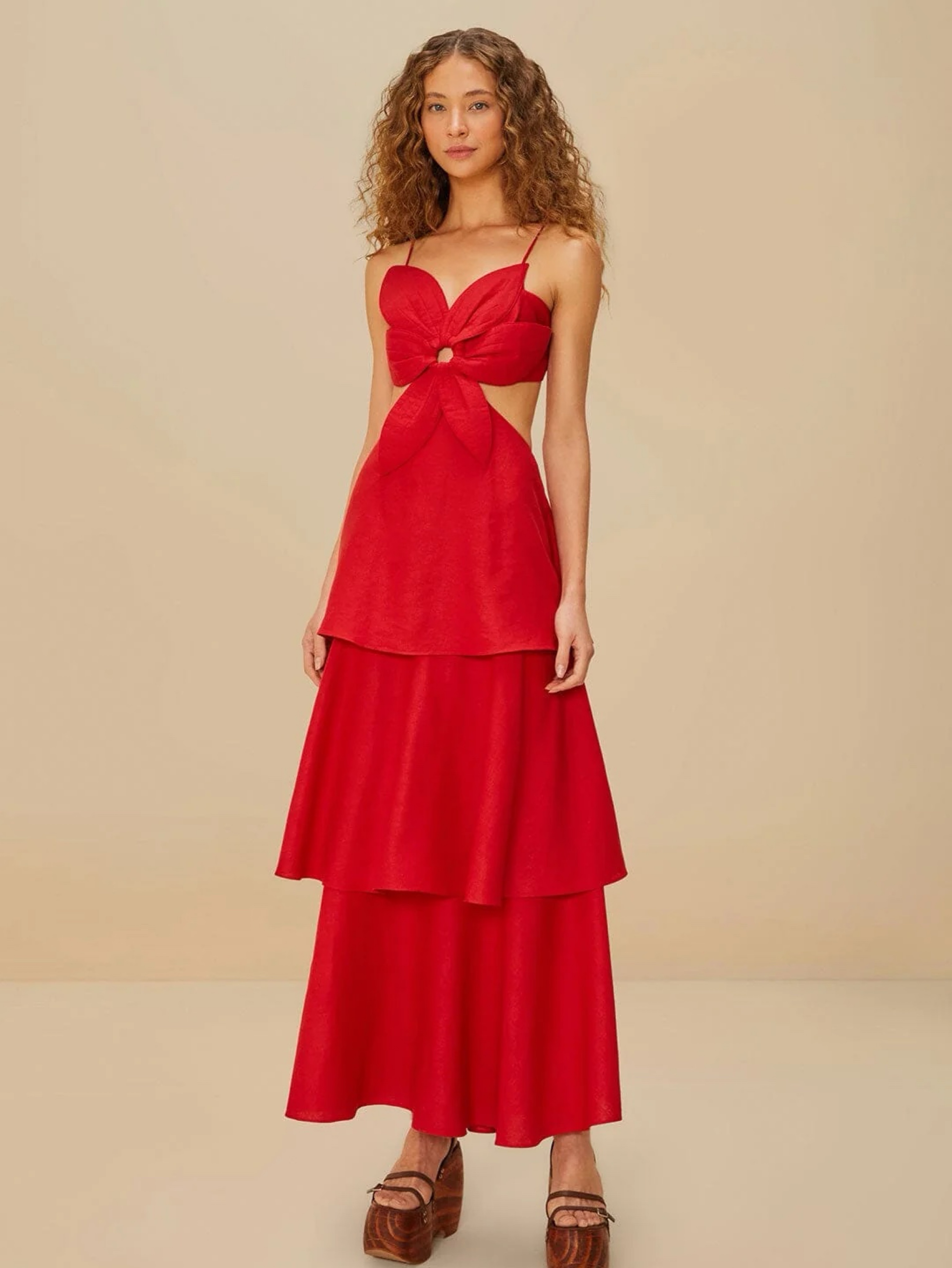 Farm Rio Red Flower Maxi Dress