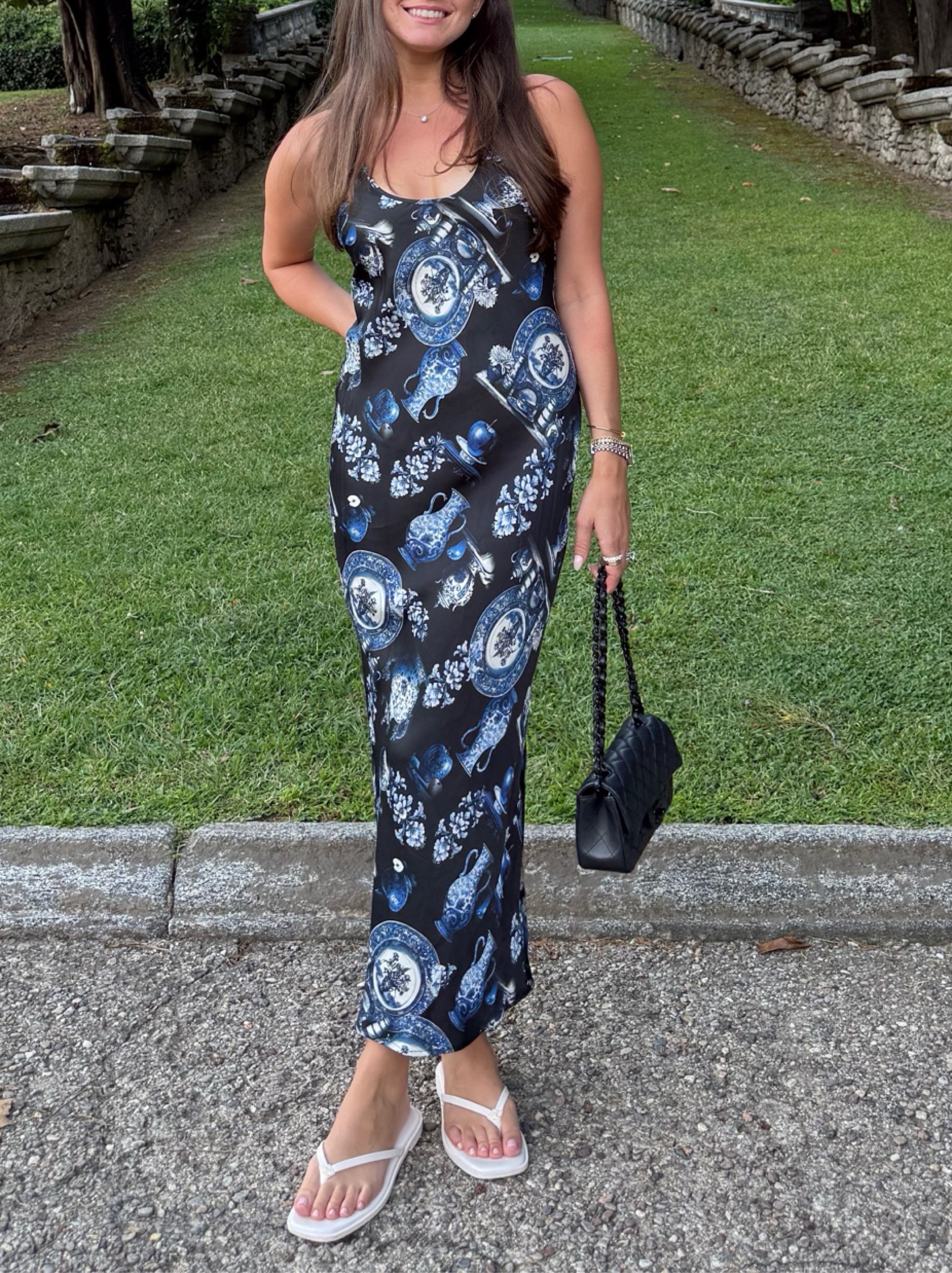 blue porcelain print dress Black Maxi Lagence by L'Agence KissProm Square Neck A-Line shorts Size:Adult 4.5 CL137134110