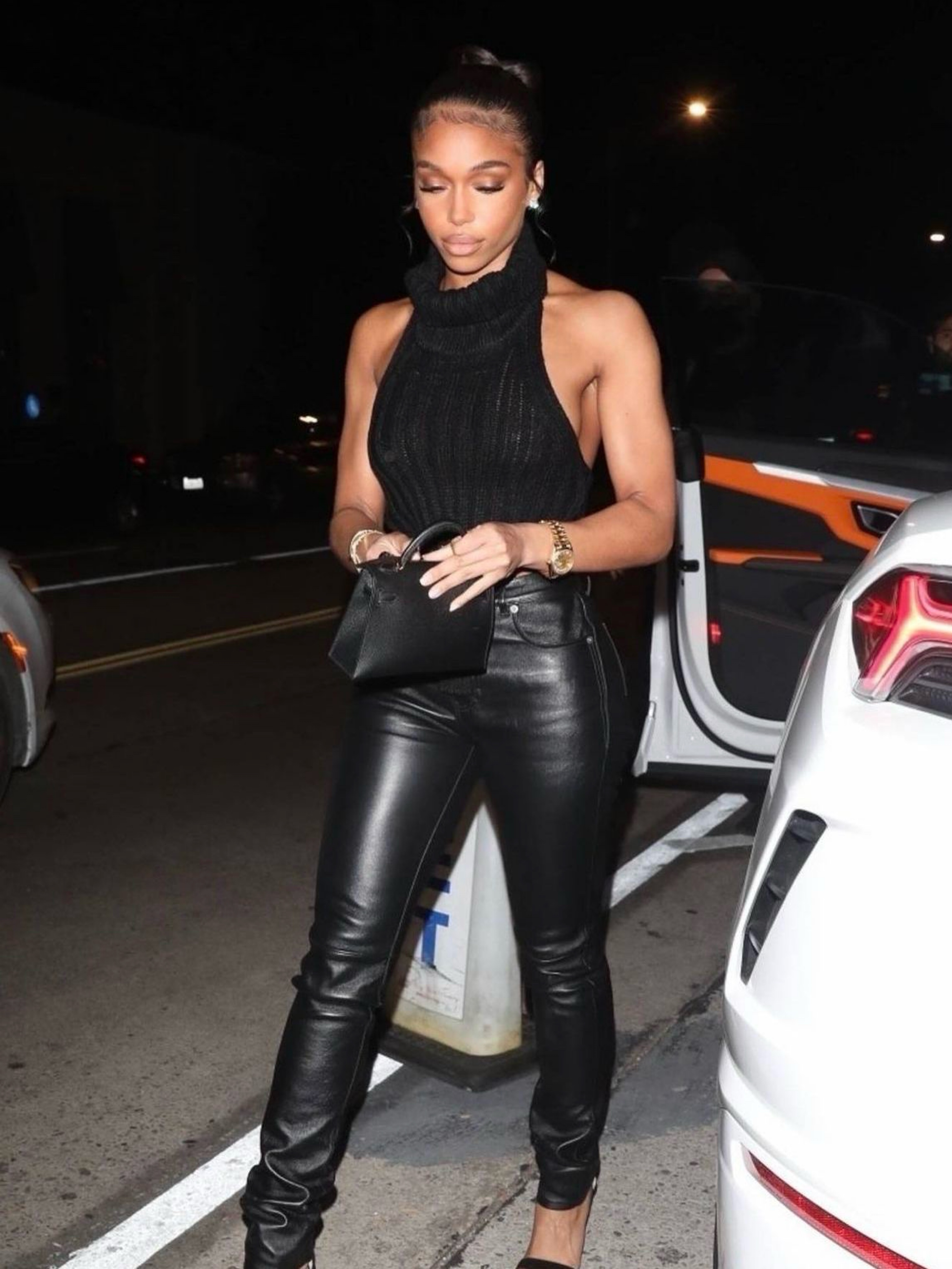 Cropped halter turtleneck