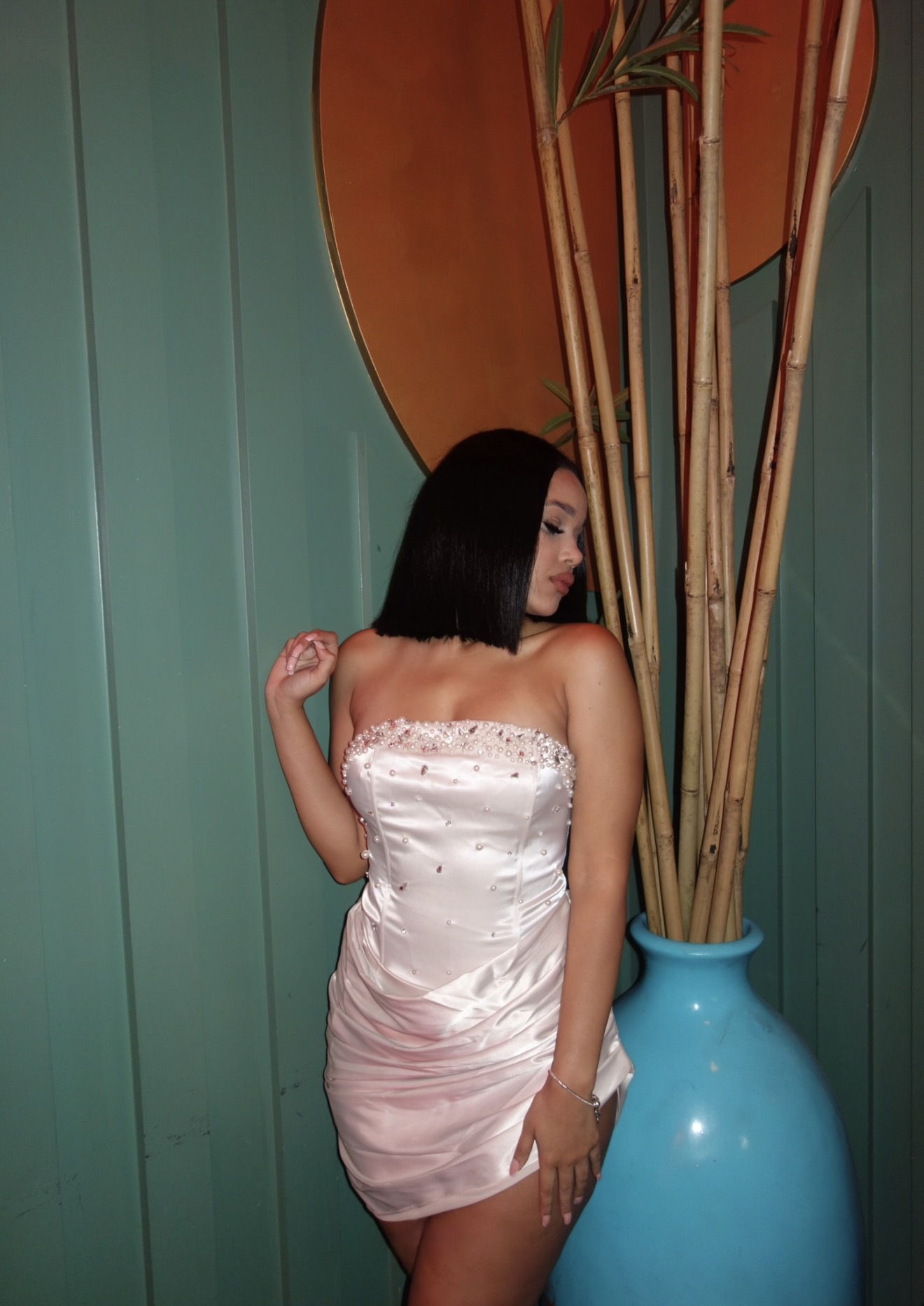 Mini pearl dress