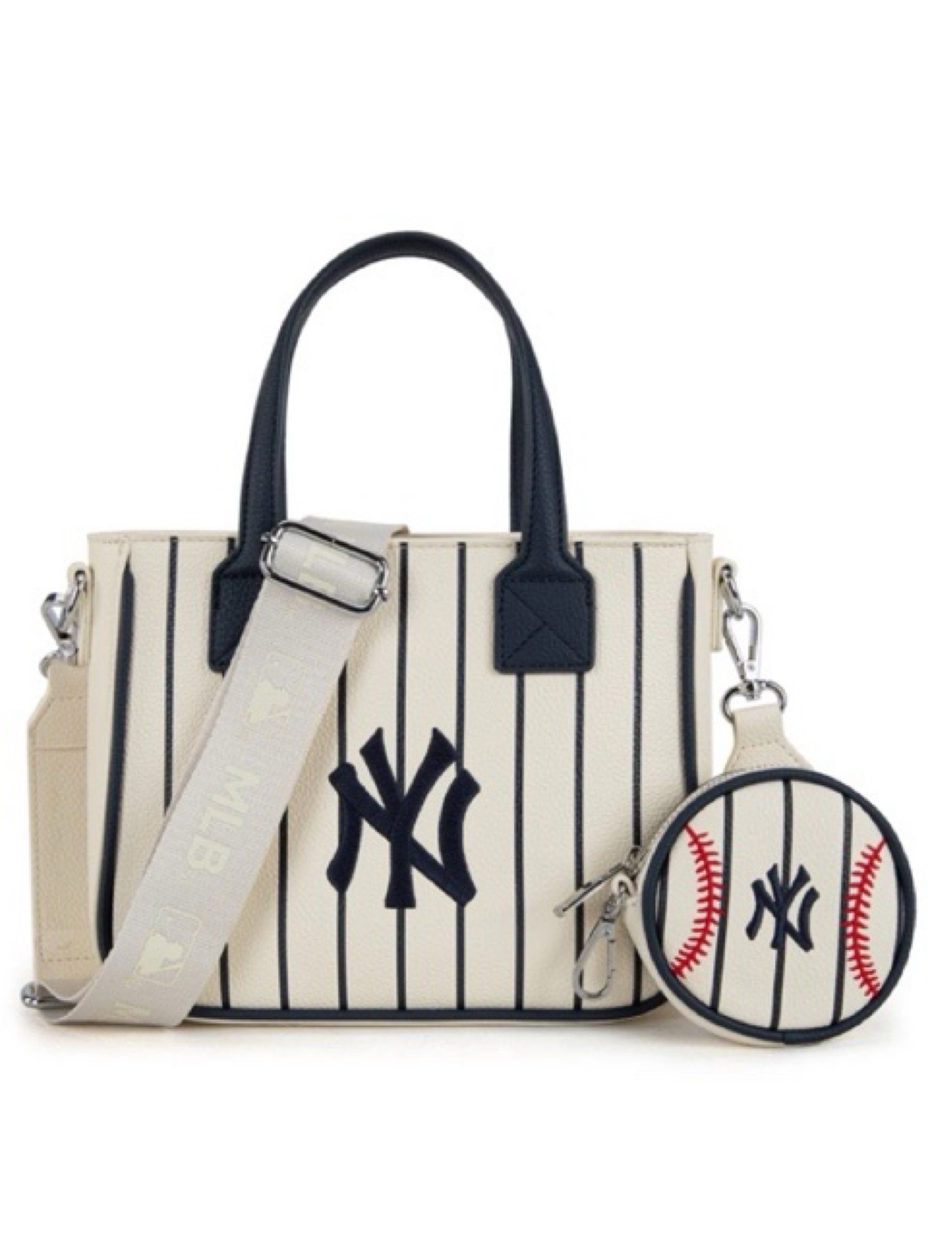 Yankees pinstripe logo crossbody bag