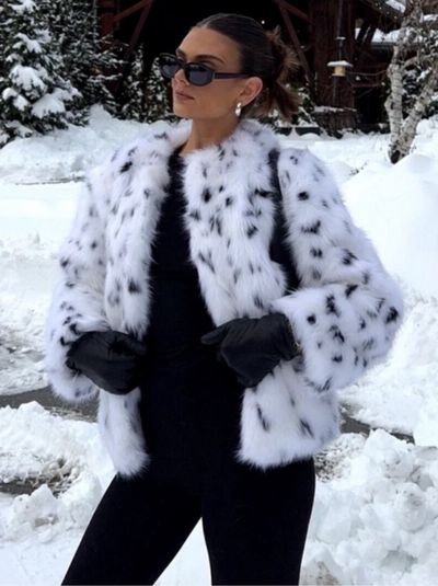 Zara White Faux Fur Spotted Jacket by Zara | Pickle