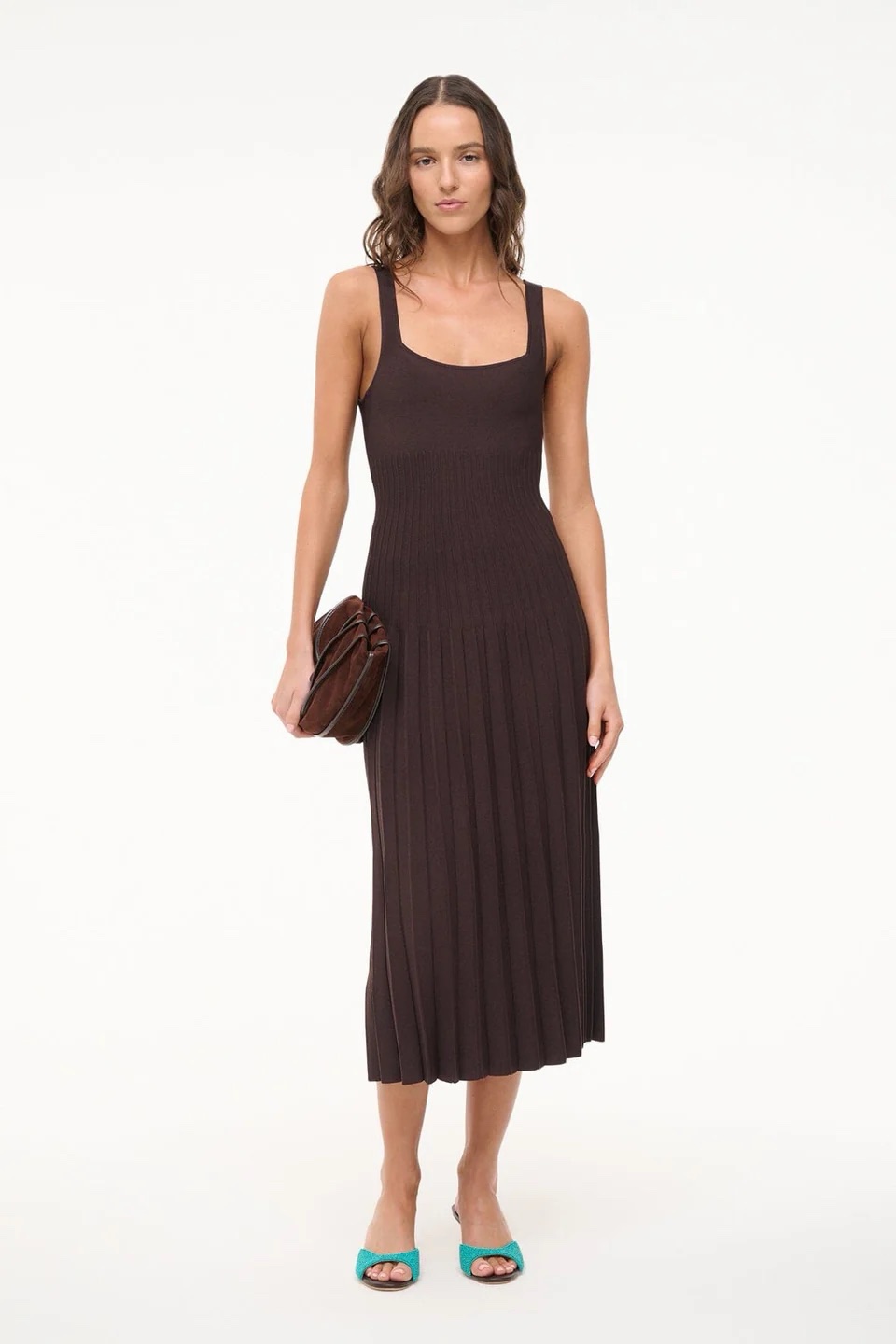 STAUD - Ellison MIDI Dress Taupe