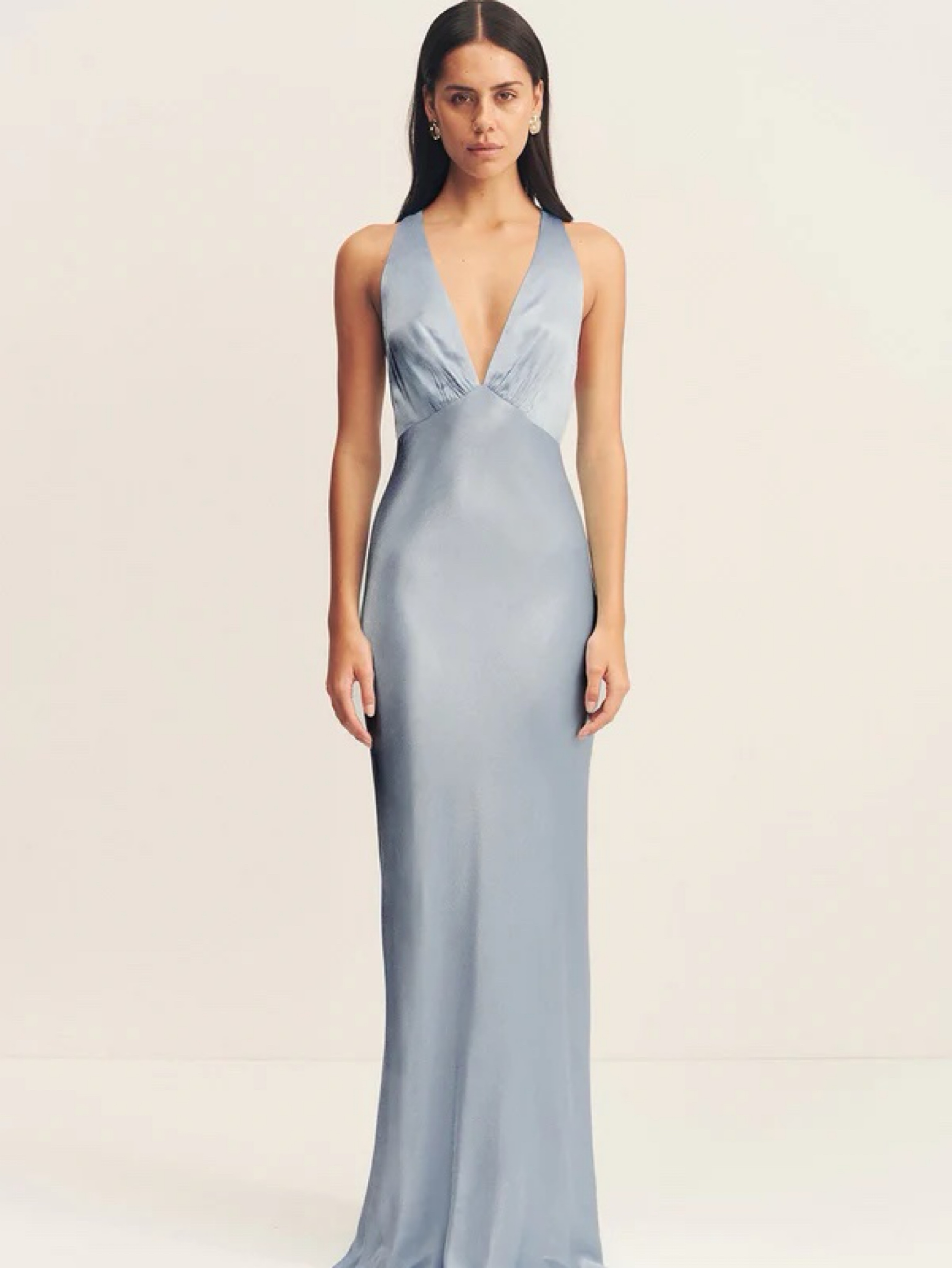 SHONA JOY - La Lune Plunged Cross Back Maxi Dress