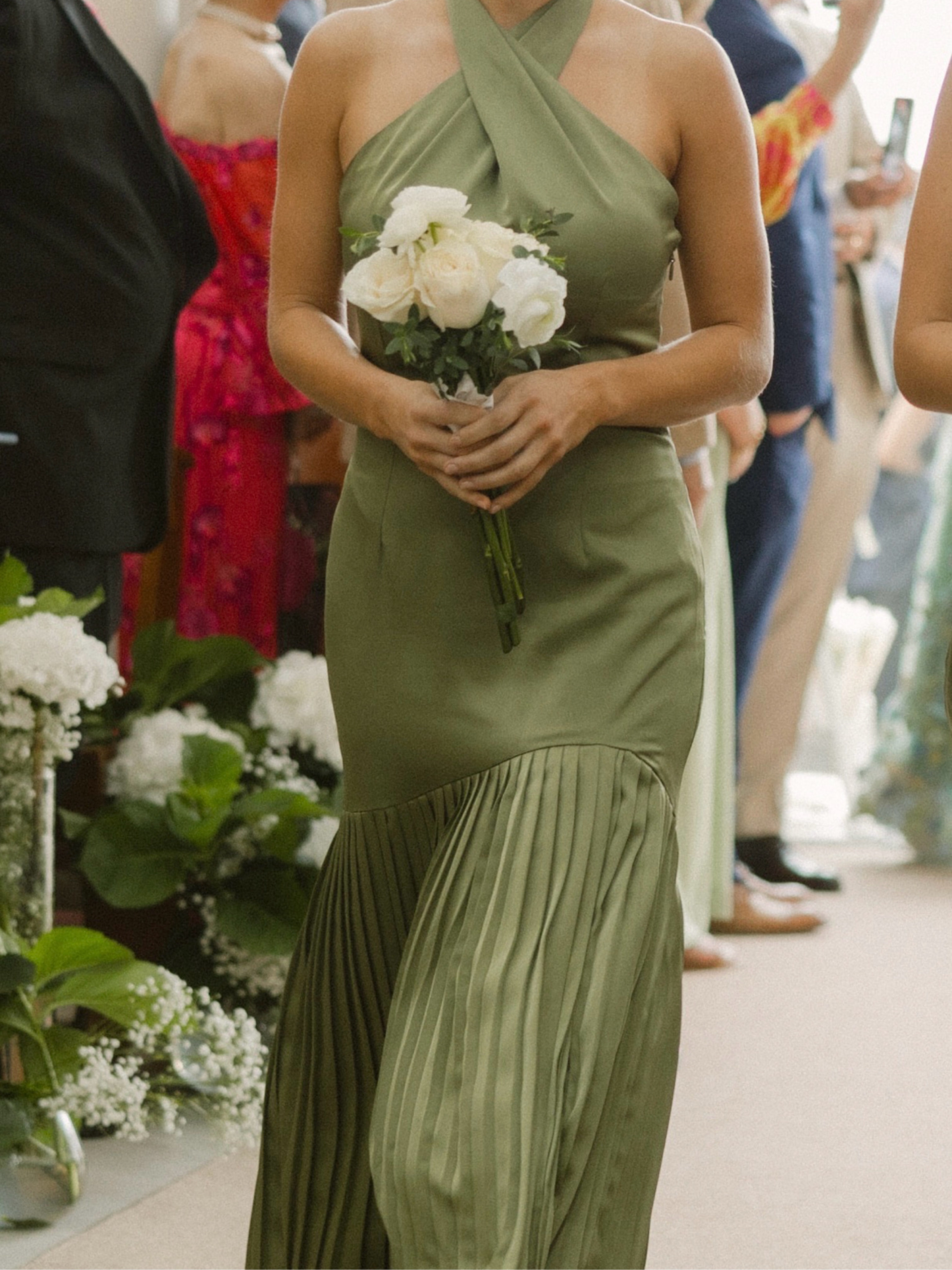 green cross halter dress Cross Neck Halter Dress  The Key Bridal Boutique