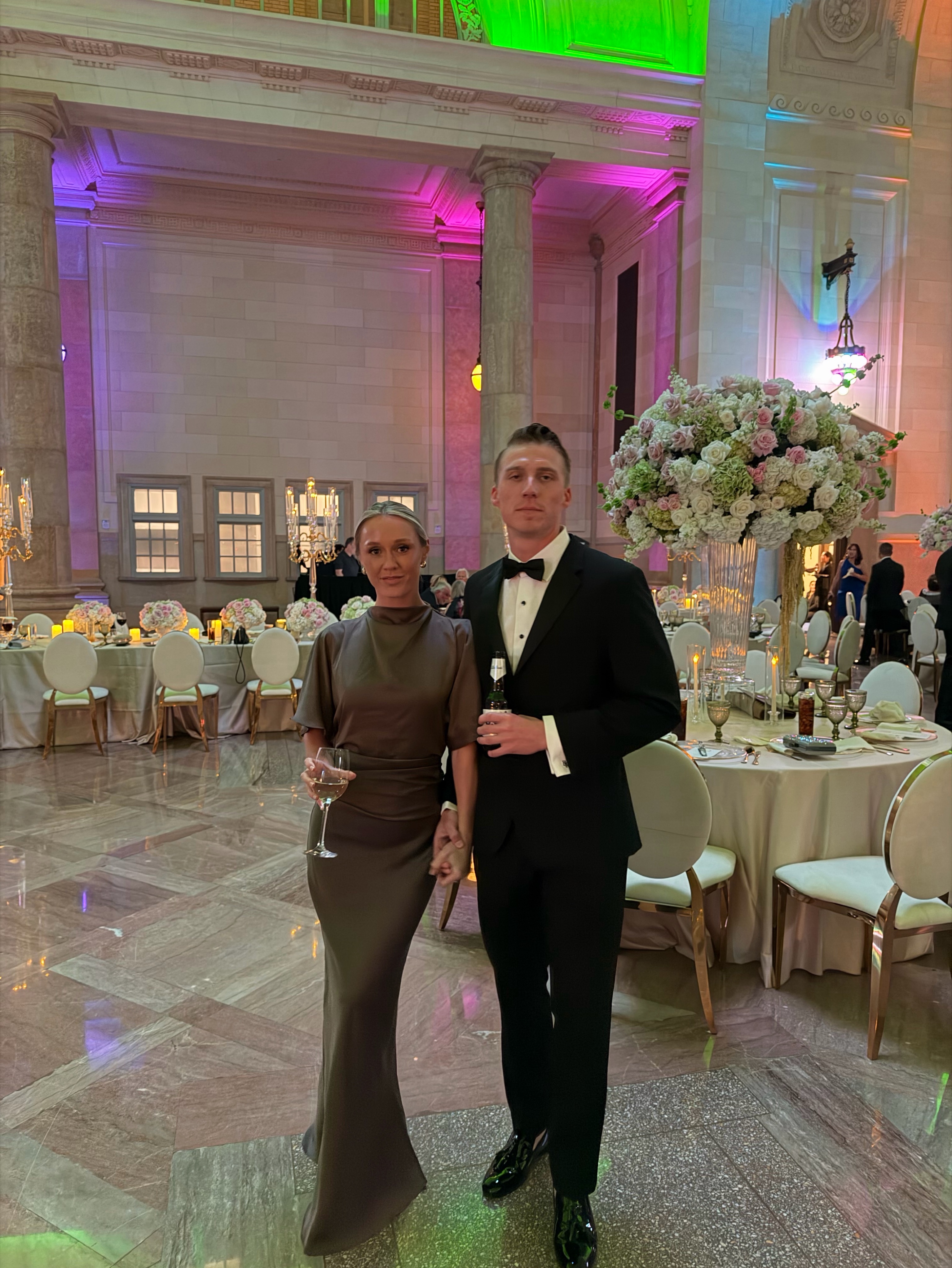 Satin wedding guest dress black tie cocktail