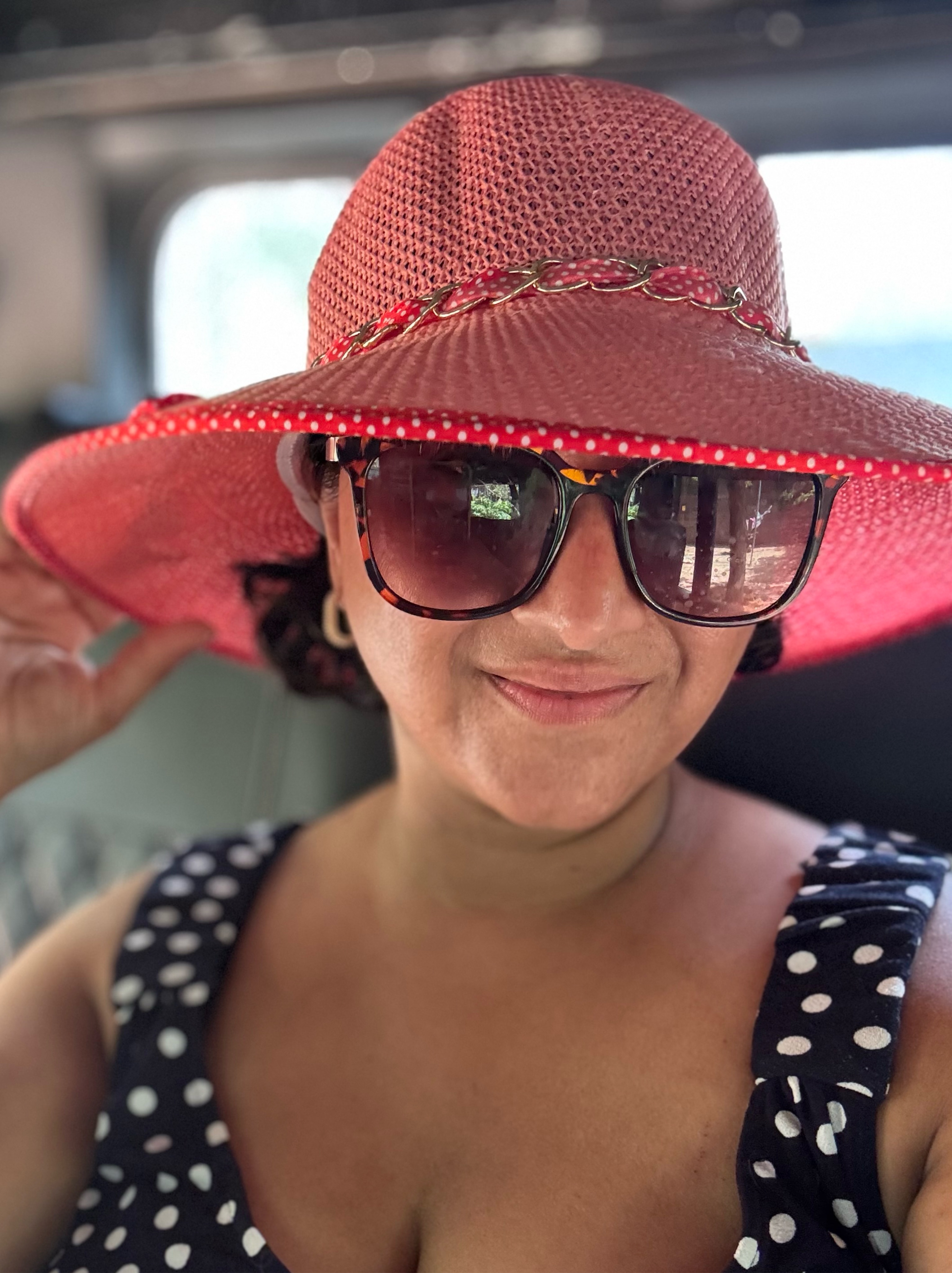 Pink Straw Wide-Brim Sun Hat