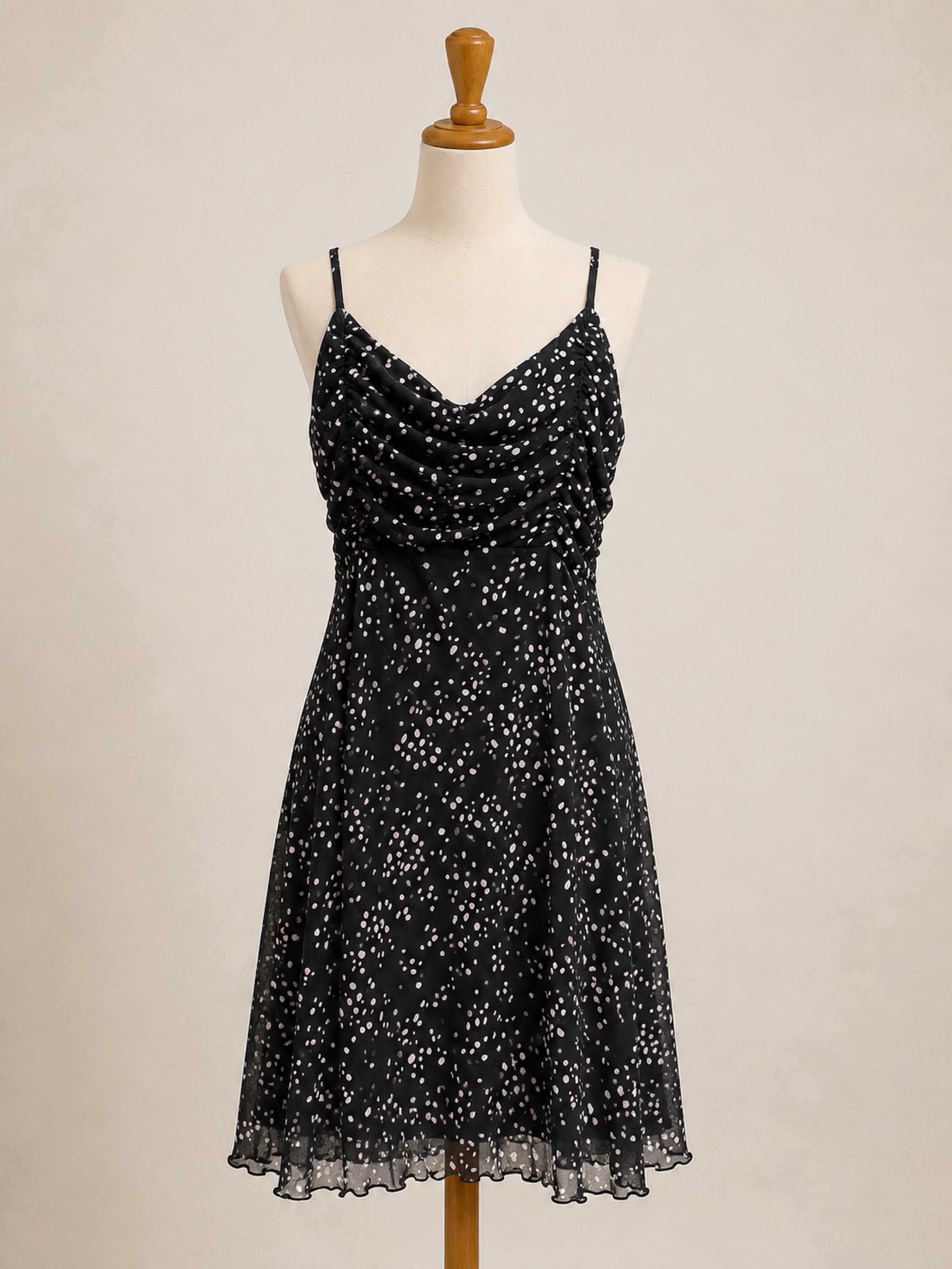 Black/White Chiffon Mini Dress