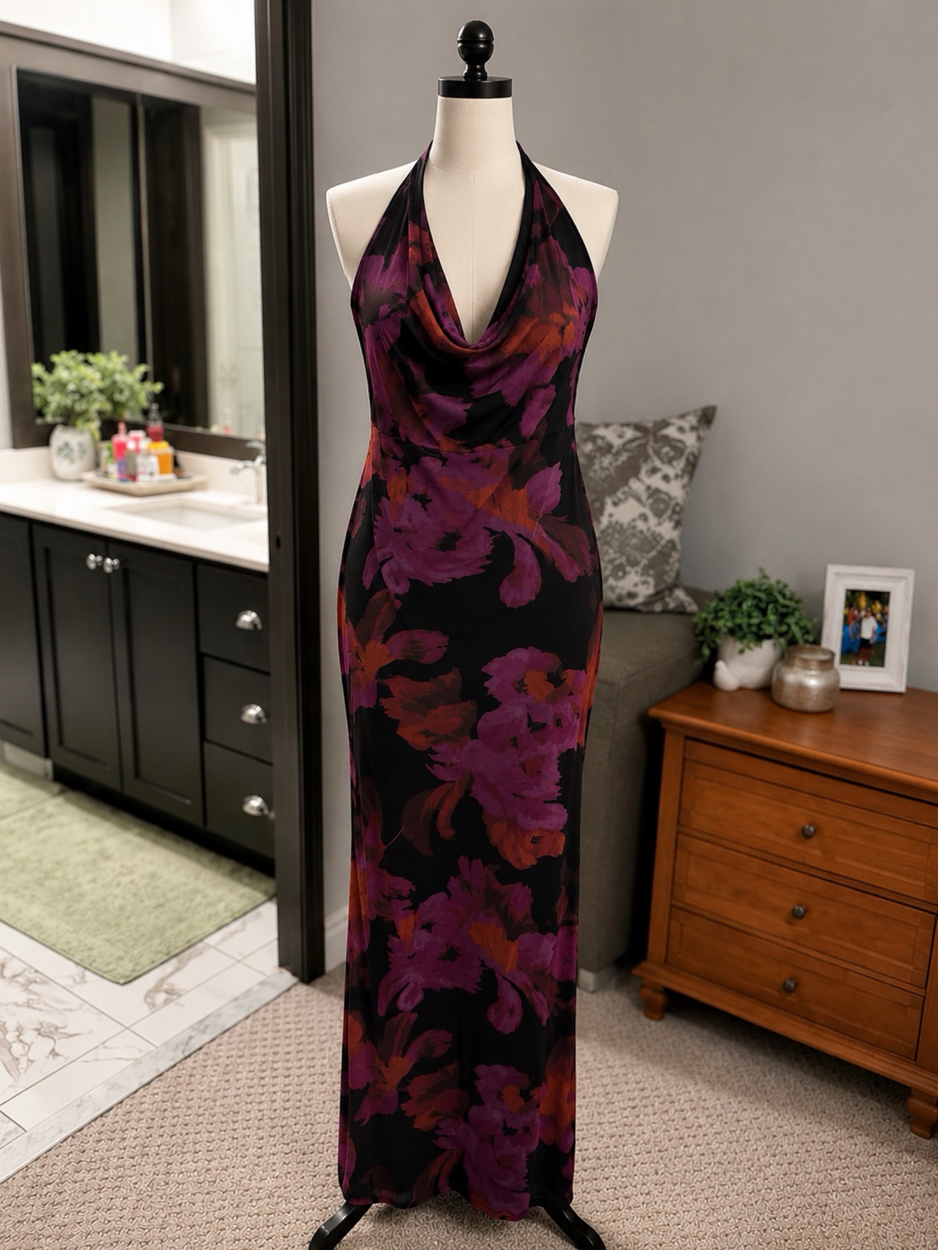 Floral Halter Maxi Dress