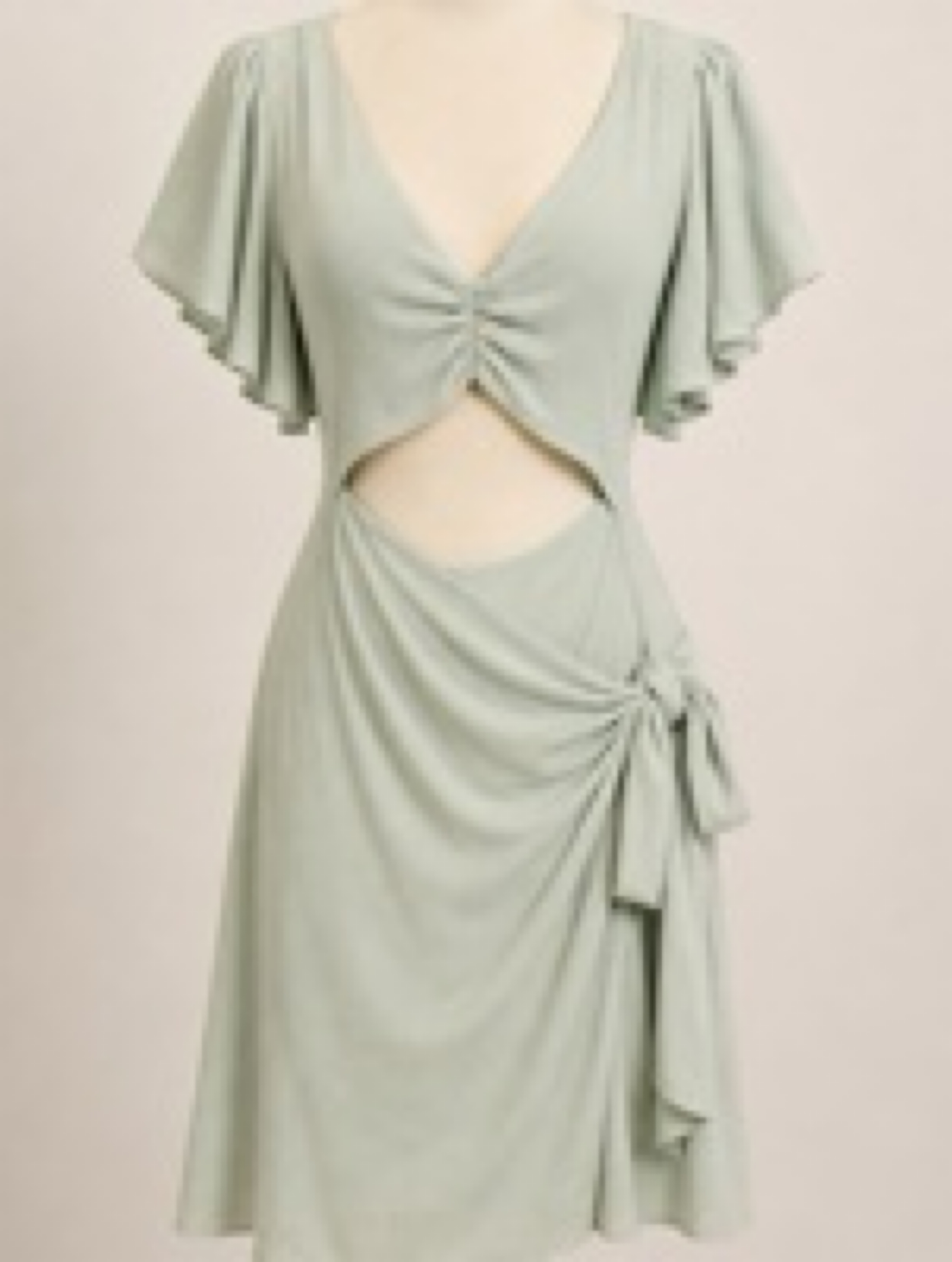Sage Green Wrap Mini Dress