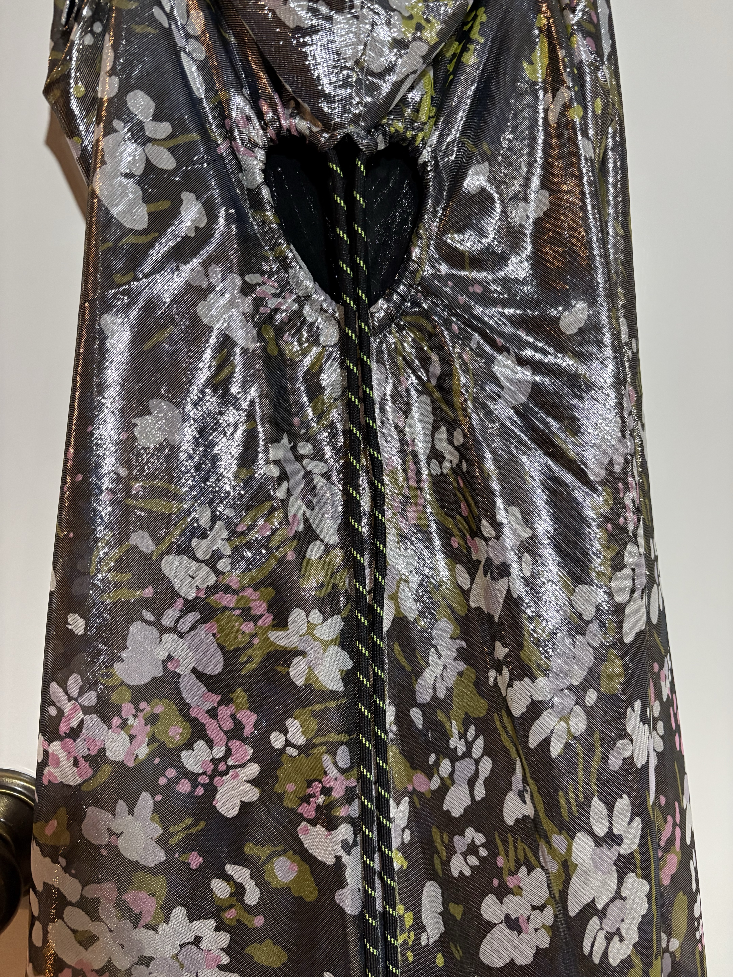 ganni floral silk slip dress Ganni Floral-print Stretch-silk Satin Maxi Slip Dress In Brown