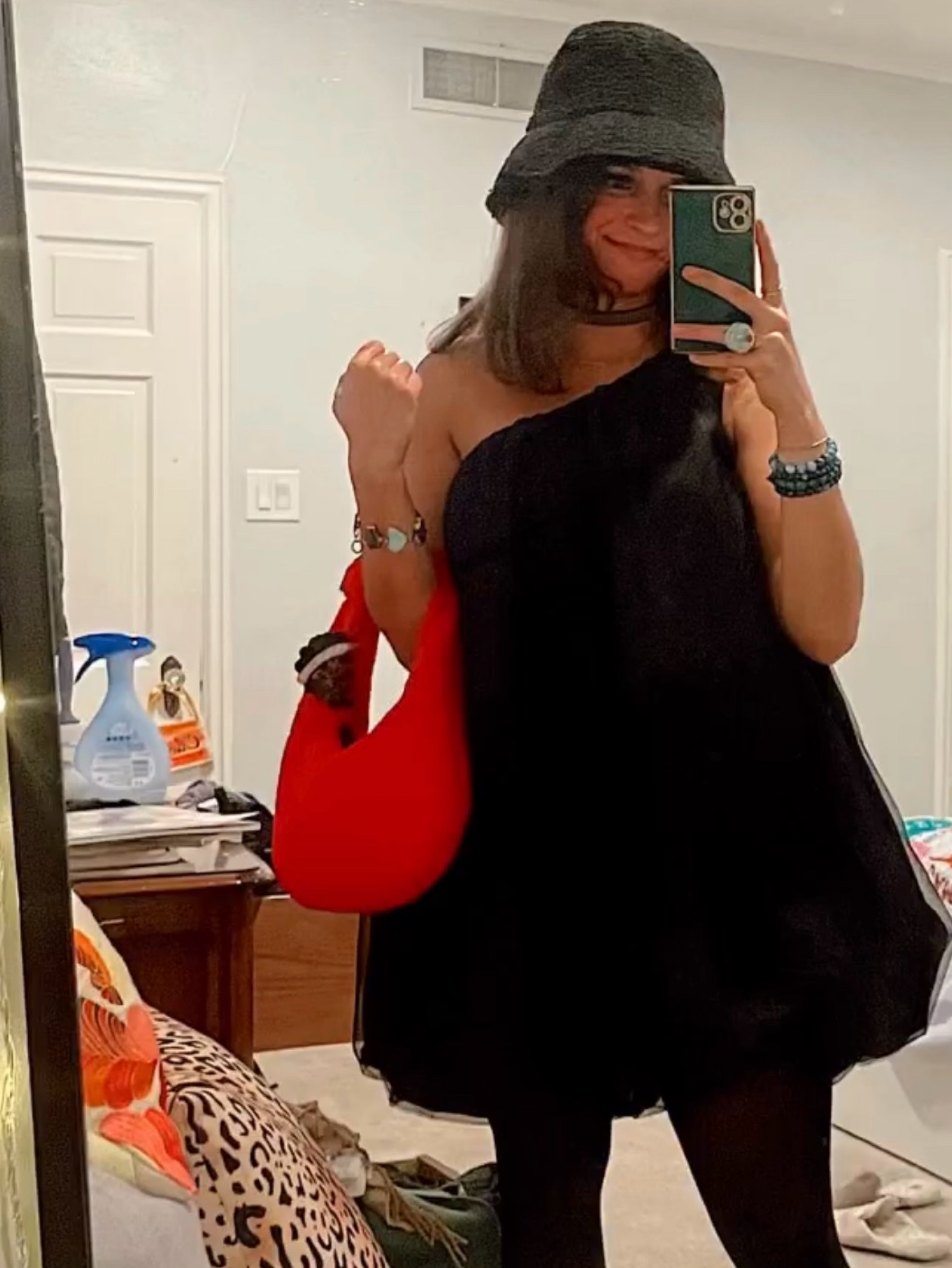 Black Bubble Hem Tank Dress