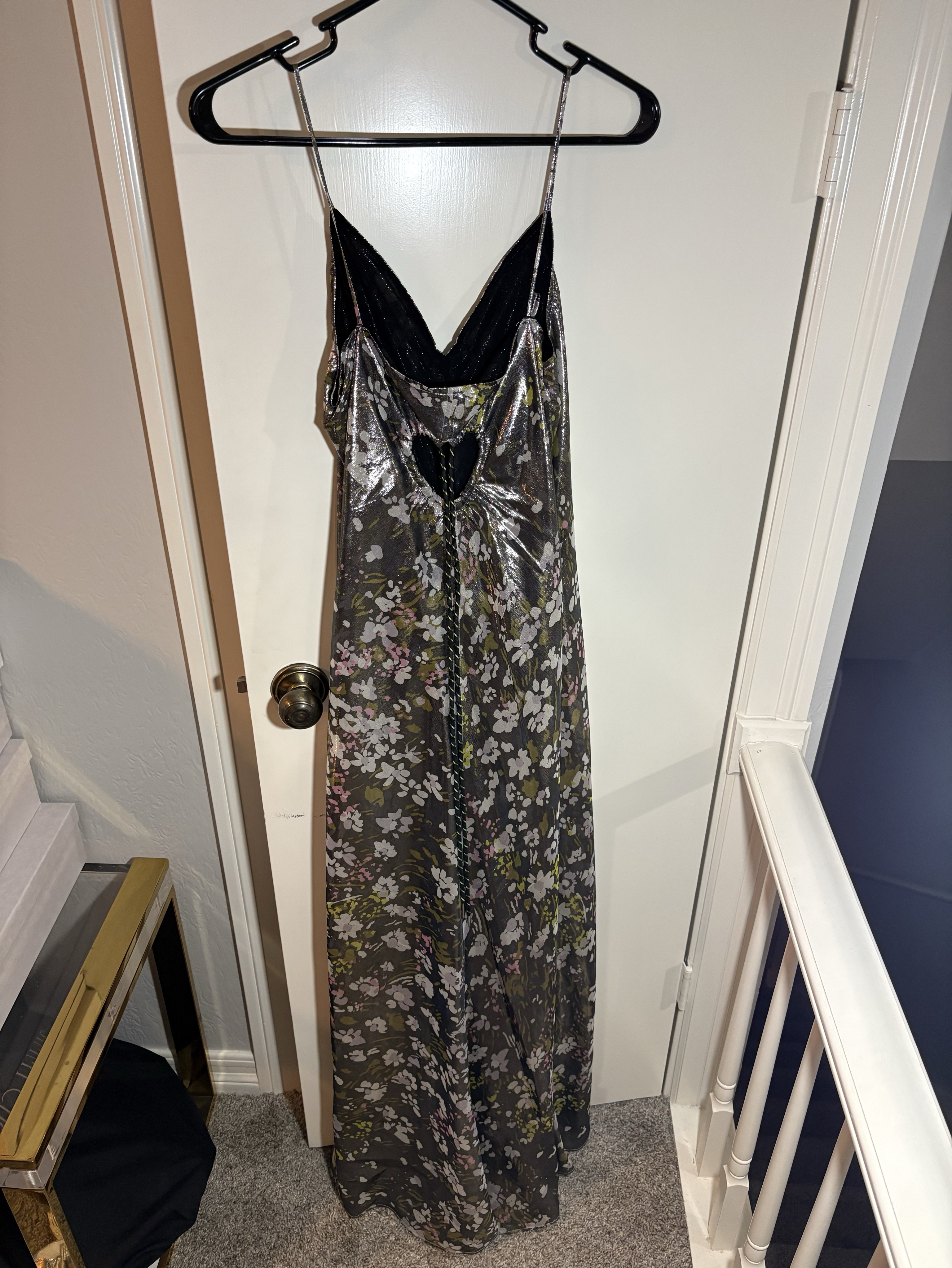 ganni floral silk slip dress Ganni Stretch Satin Maxi Slip Dress