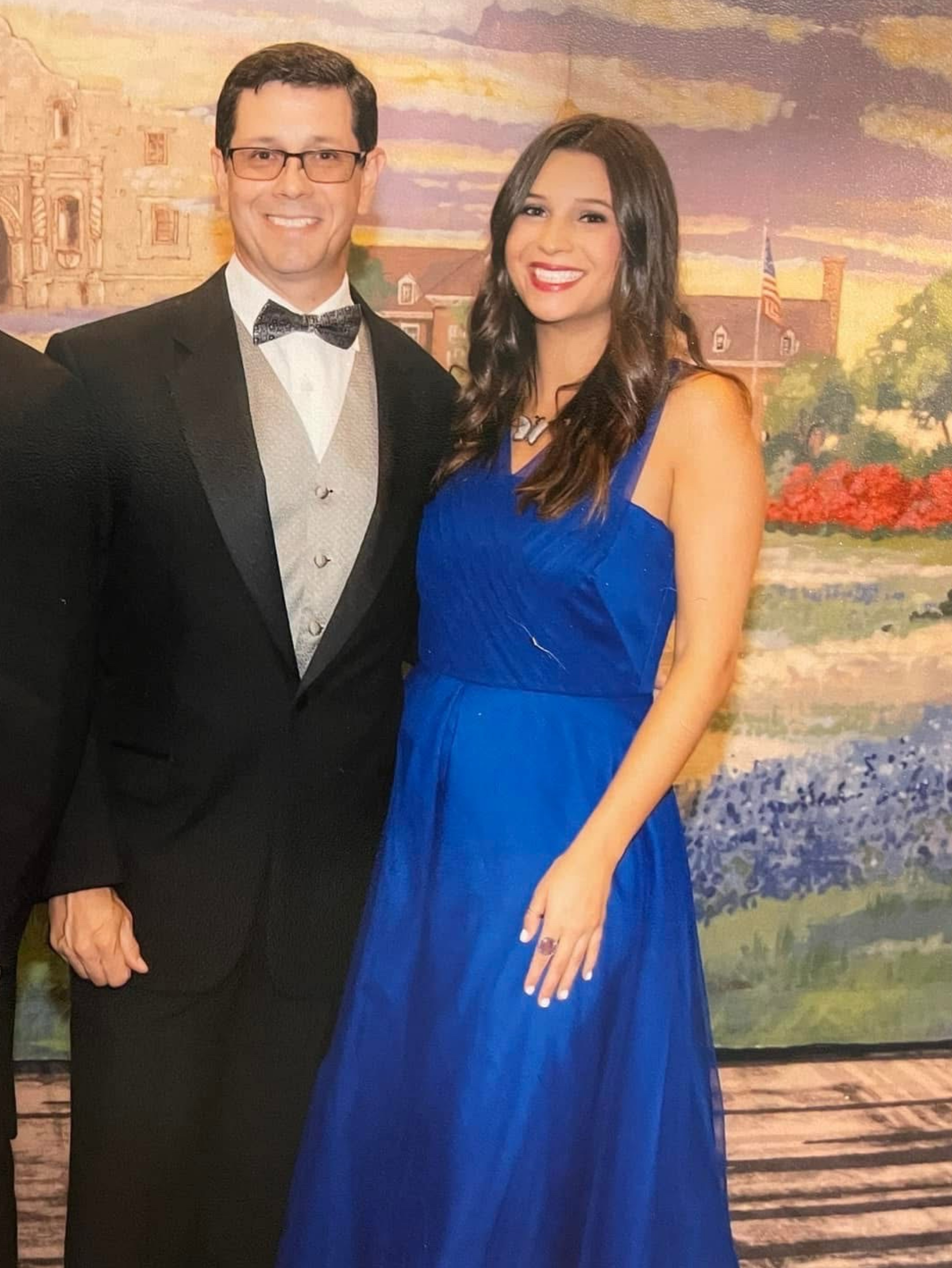 Carmen Marc Valvo Infusion Royal Blue Illusion V-Back Evening Gown