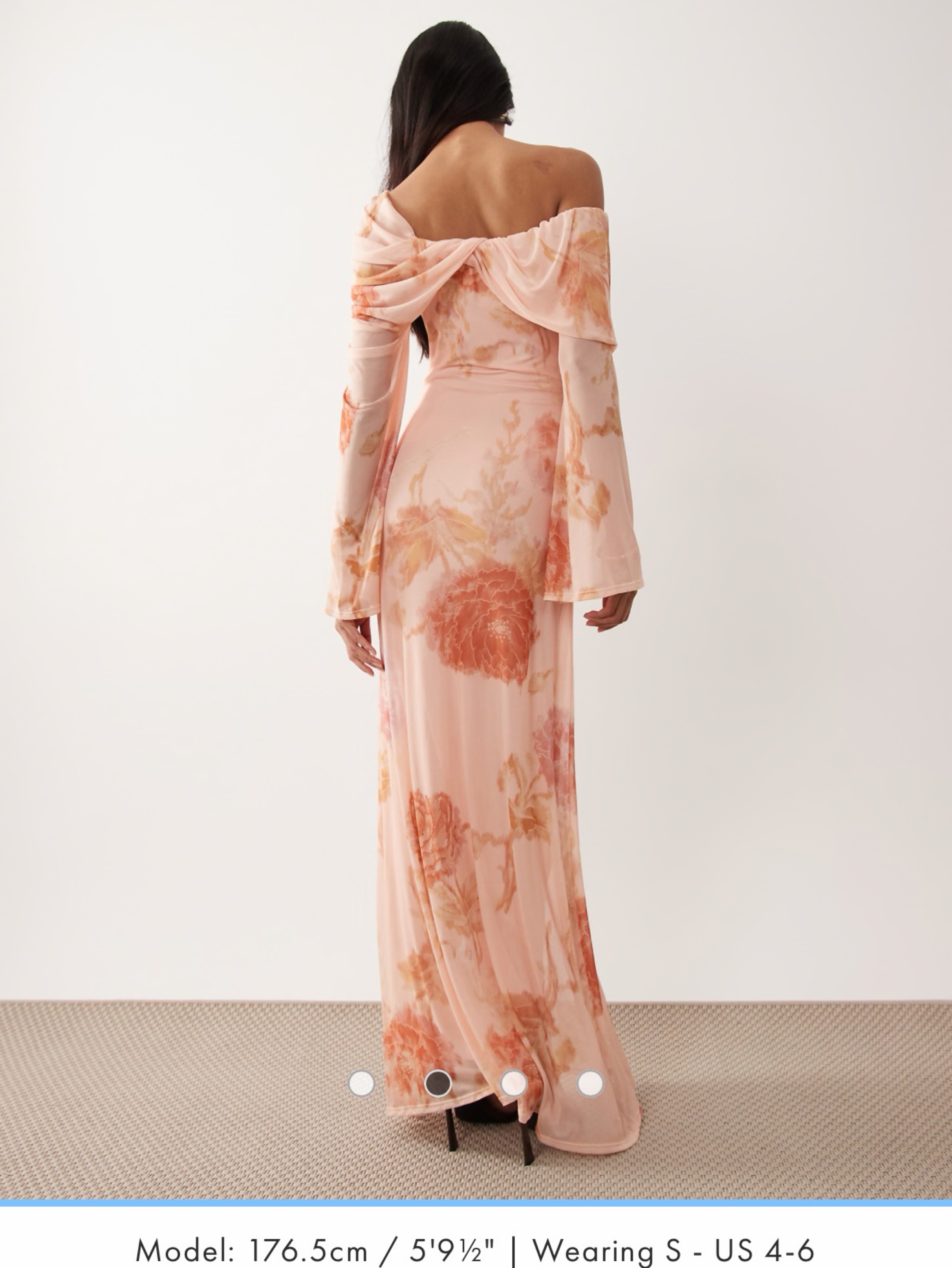 asos long sleeve maxi dress ASOS DESIGN chiffon volume sleeve maxi dress with satin wrap skirt in black