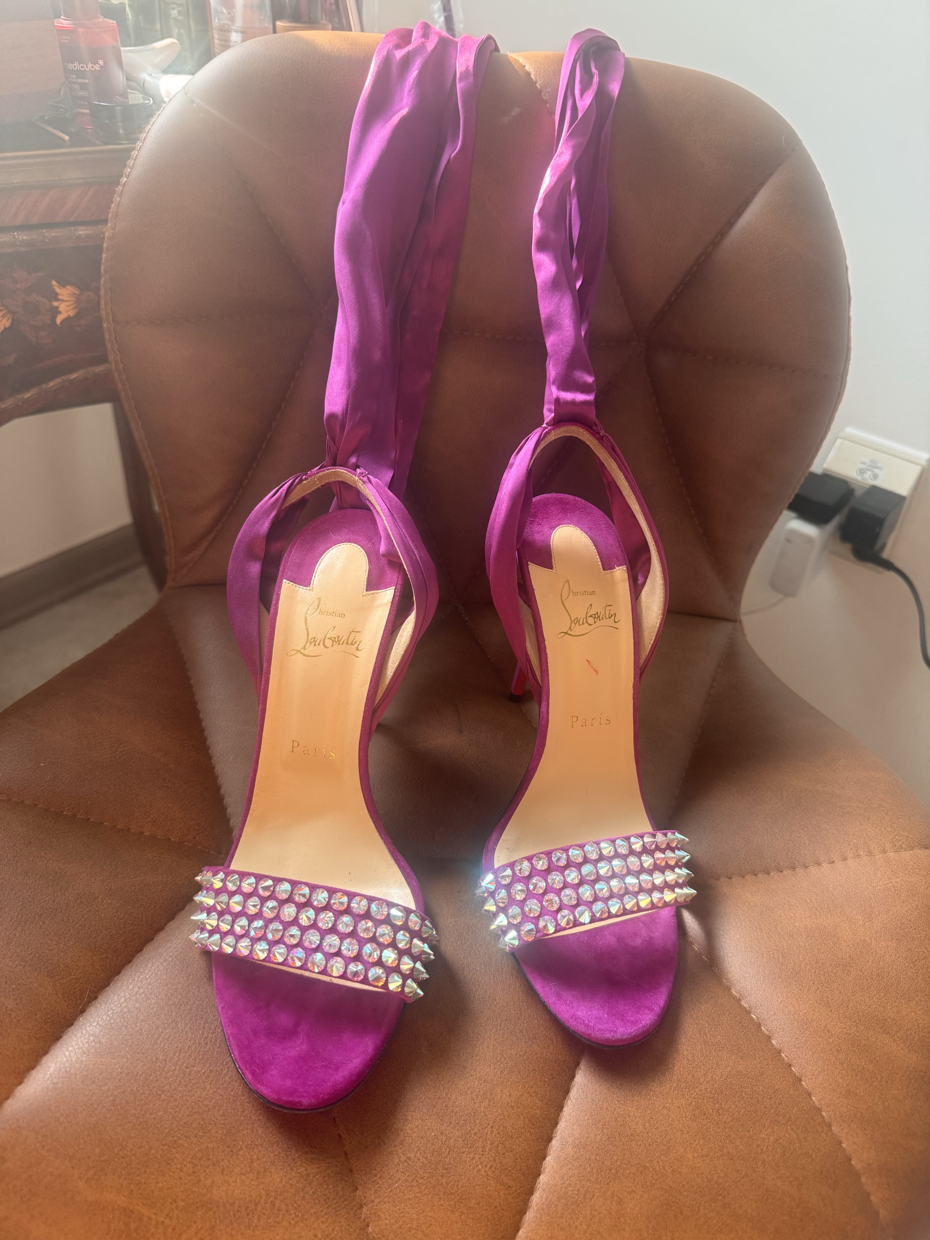 Christian Louboutin Magenta Studded Heels