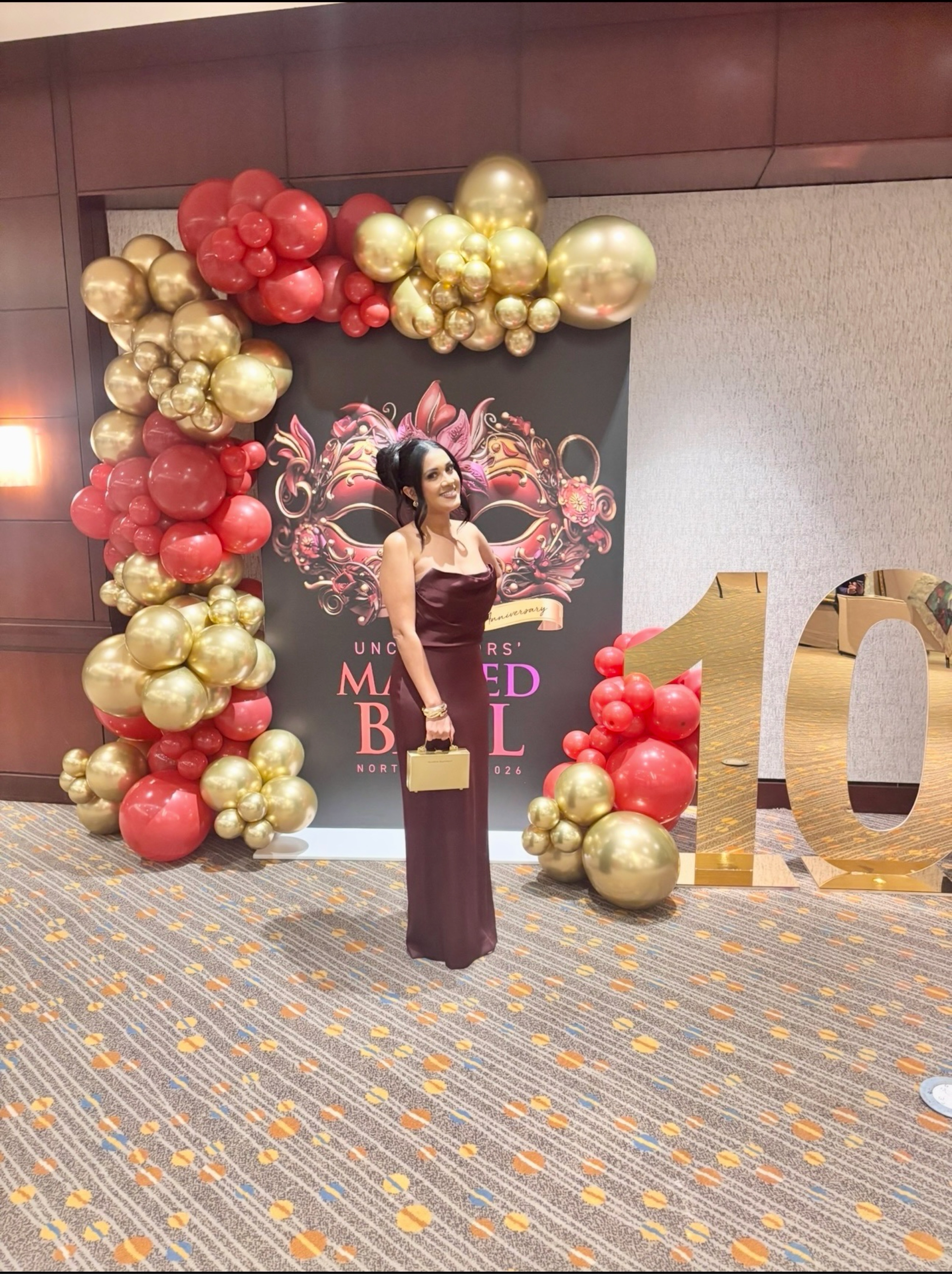 Burgundy Satin Strapless Maxi Dress
