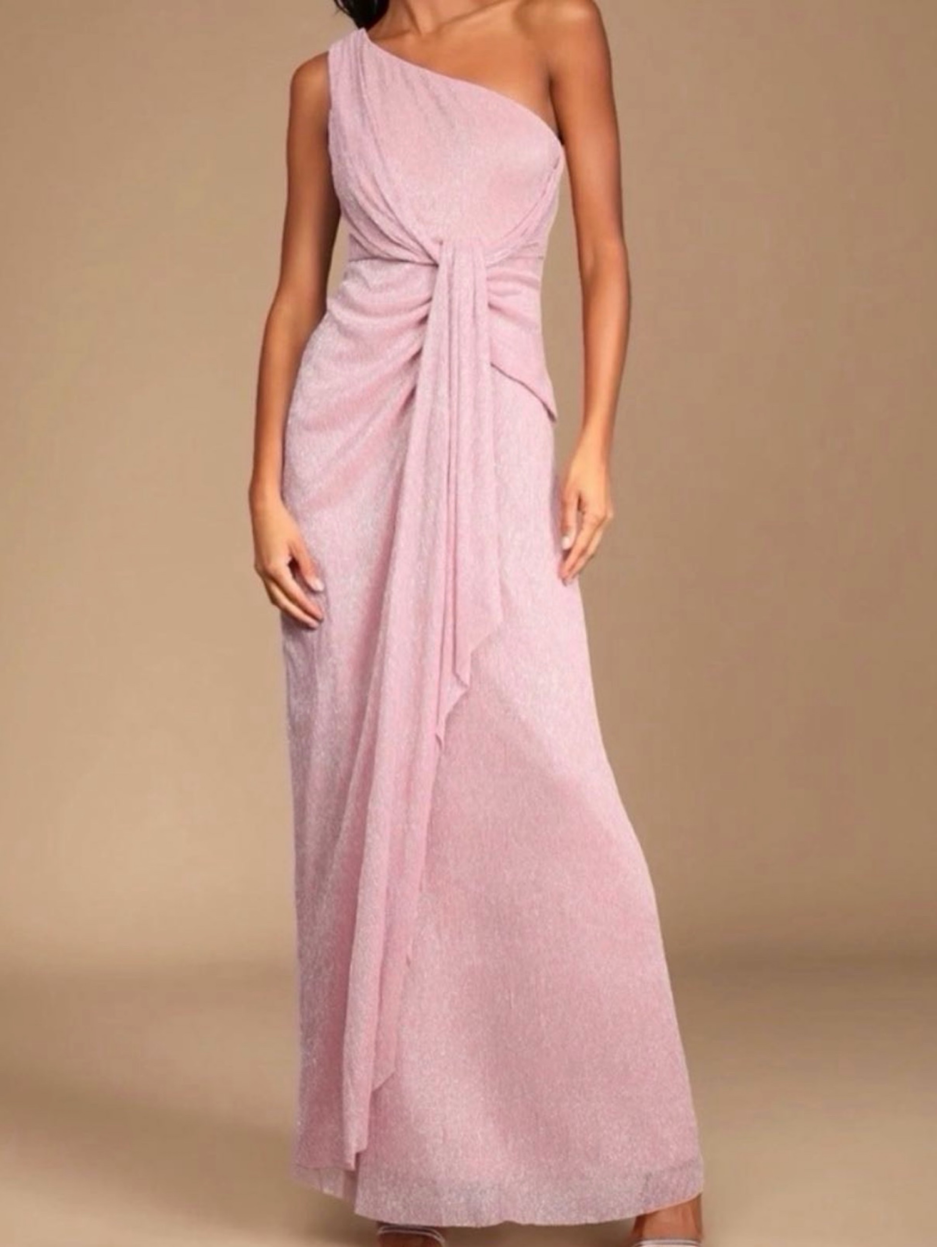 lulus pink formal dress Light Pink Ruched Maxi Dress | Womens | Medium (Available in 3X, 2X, 1X, XS, S, L, XL) | 100% Polyester