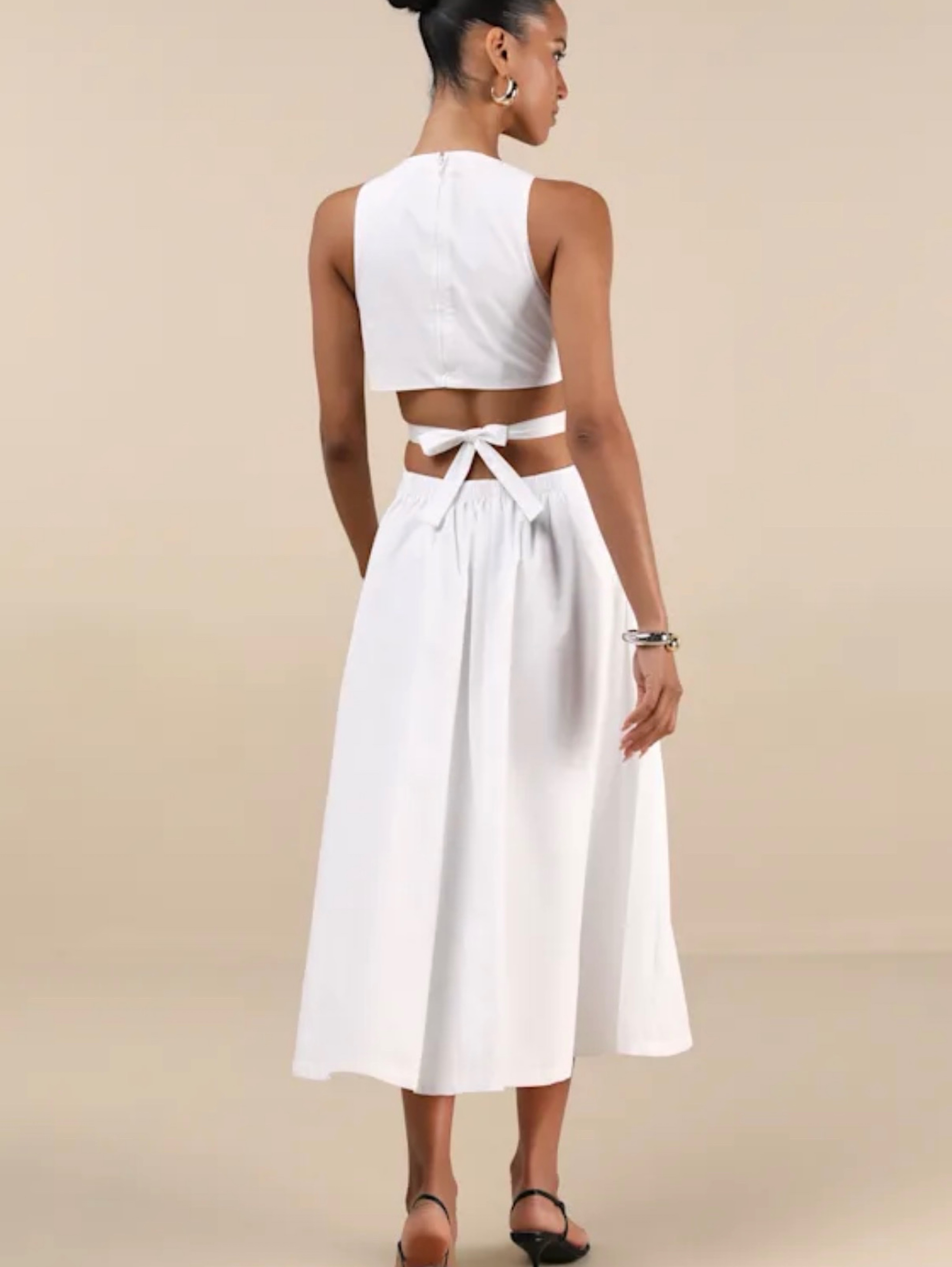 lulus white midi dress White Midi Dress - White Cocktail Dress - Column Dress
