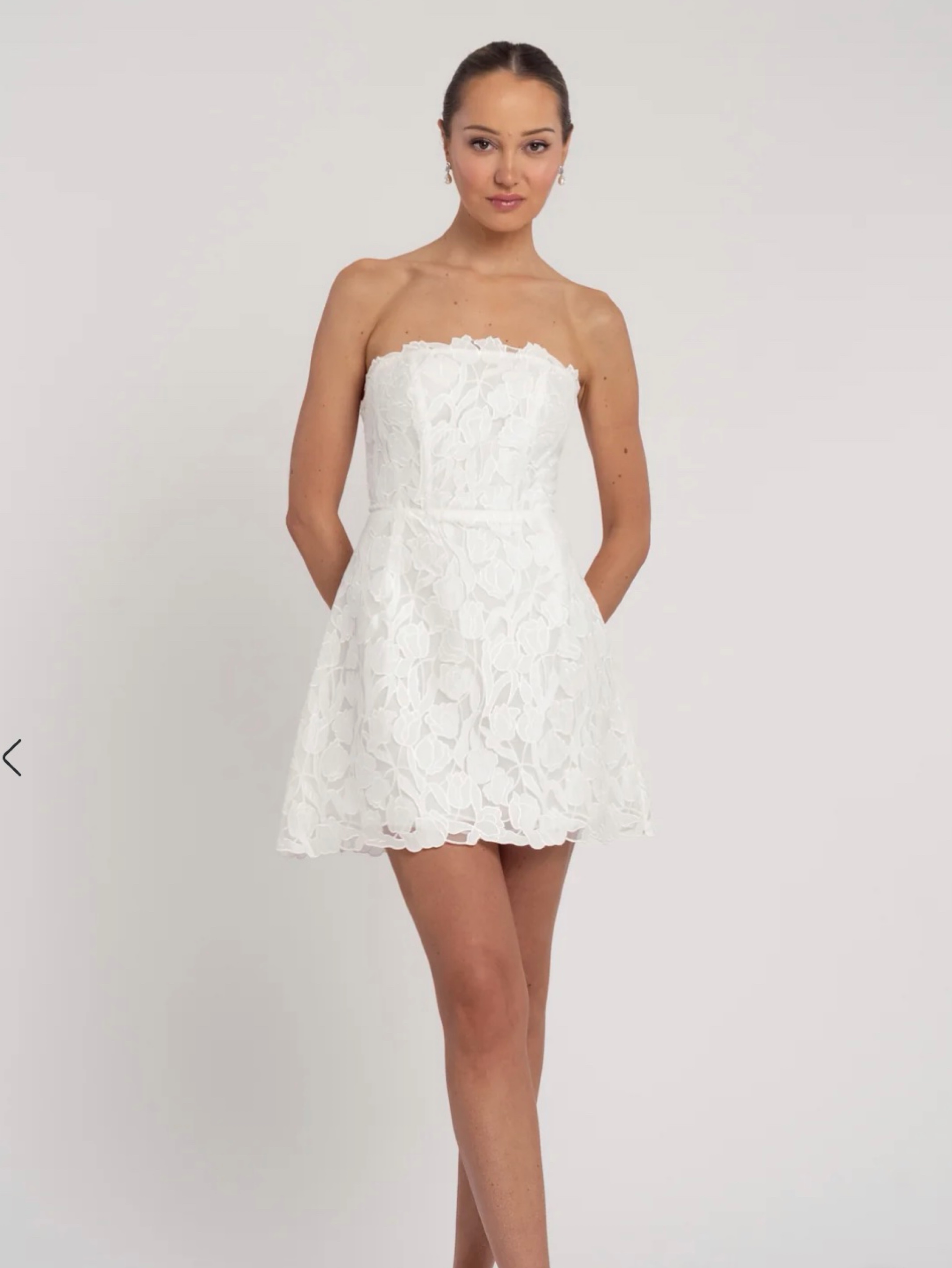 Jenny Yoo Amanda White Lace Mini Dress