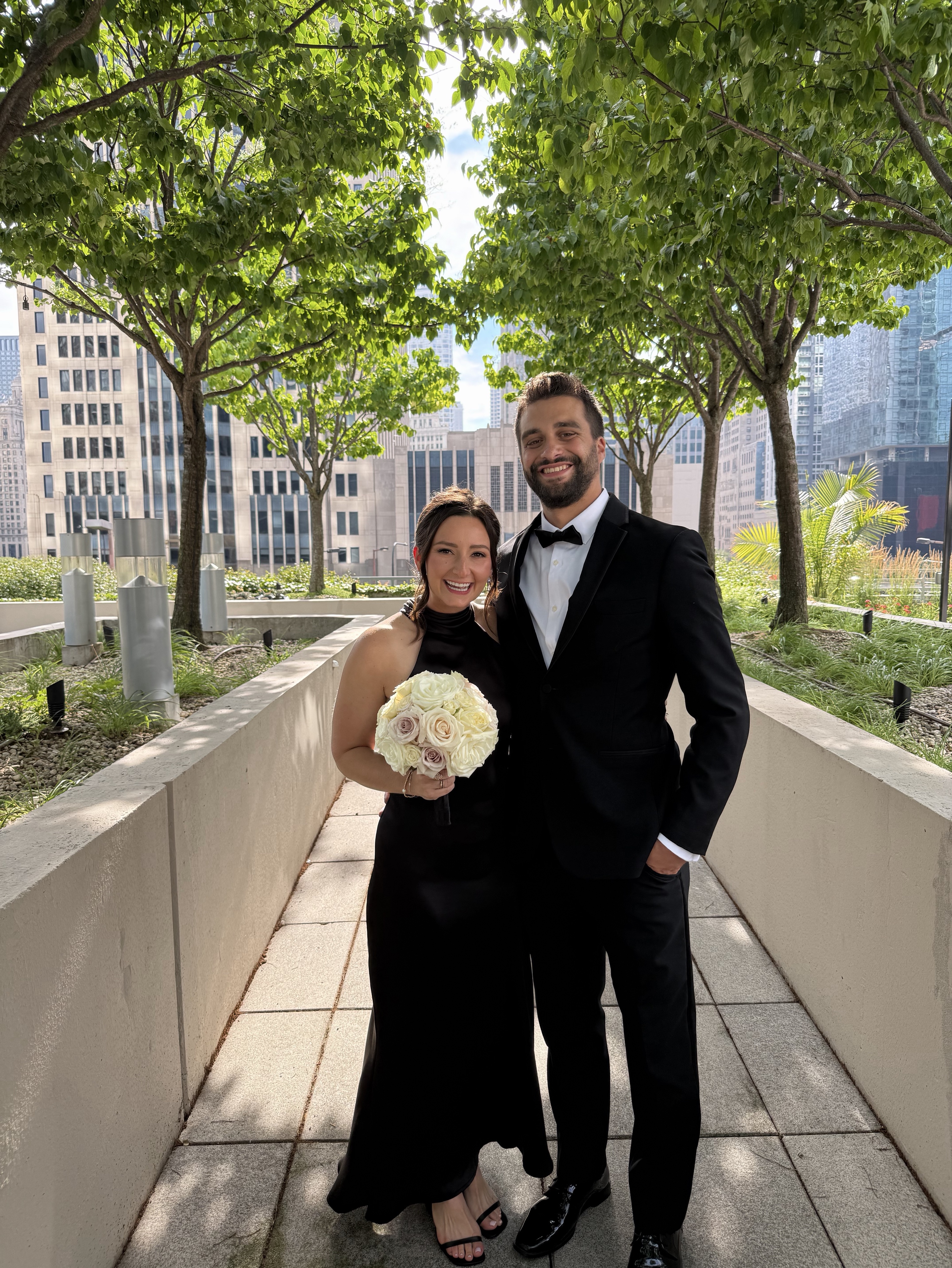 Xscape high neck black tie dress