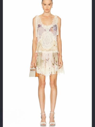 Cream Floral Lace Mini Dress by ZIMMERMANN | Pickle