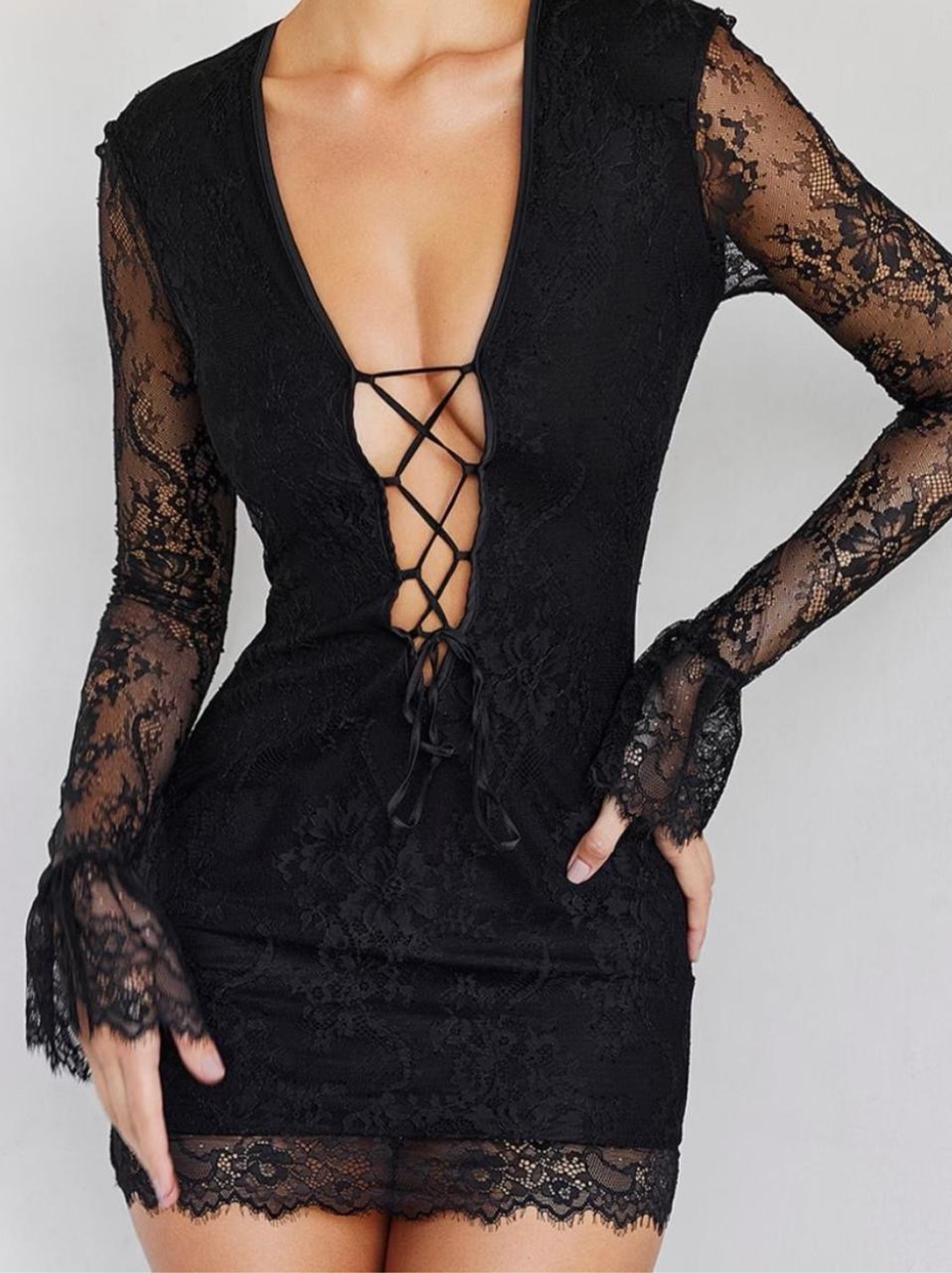 mistress rocks dress Mistress Rocks Black Vinyl Lace Back Dress