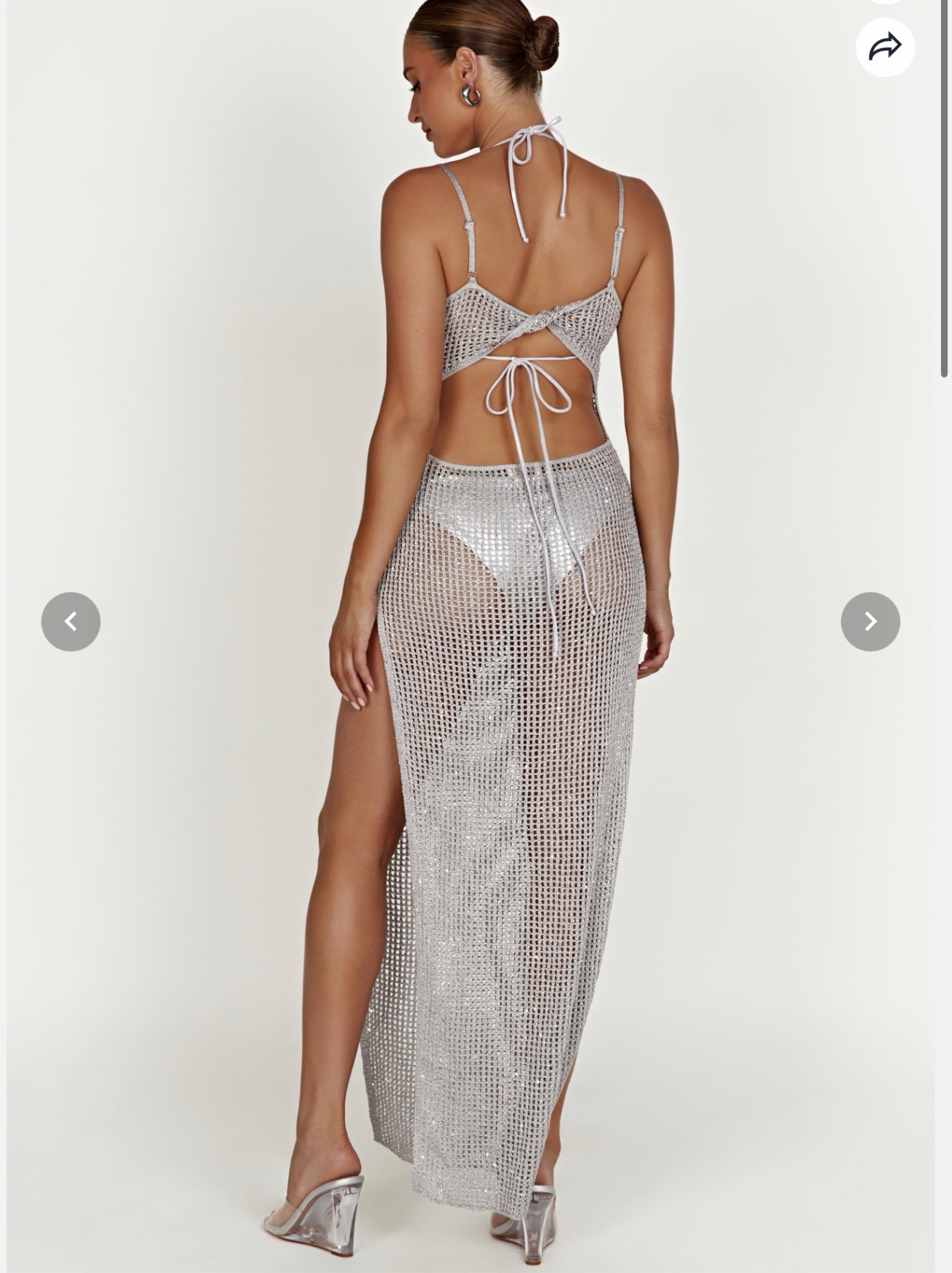 silver crochet dress ANDREEVA