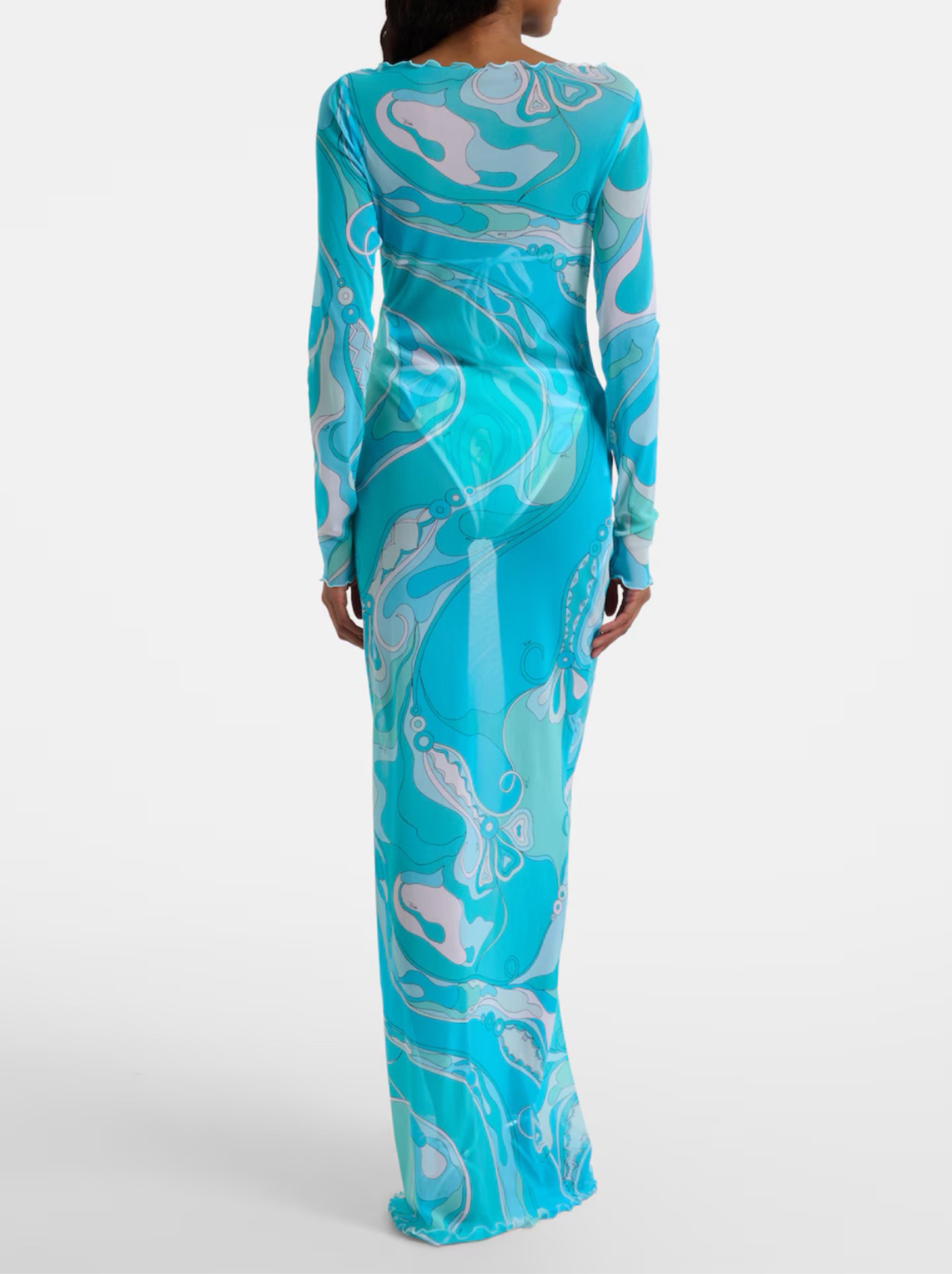 pucci orchidee silk maxi dress Pucci - Orchidee Print Silk Dress - Size: 40 - Multicolor