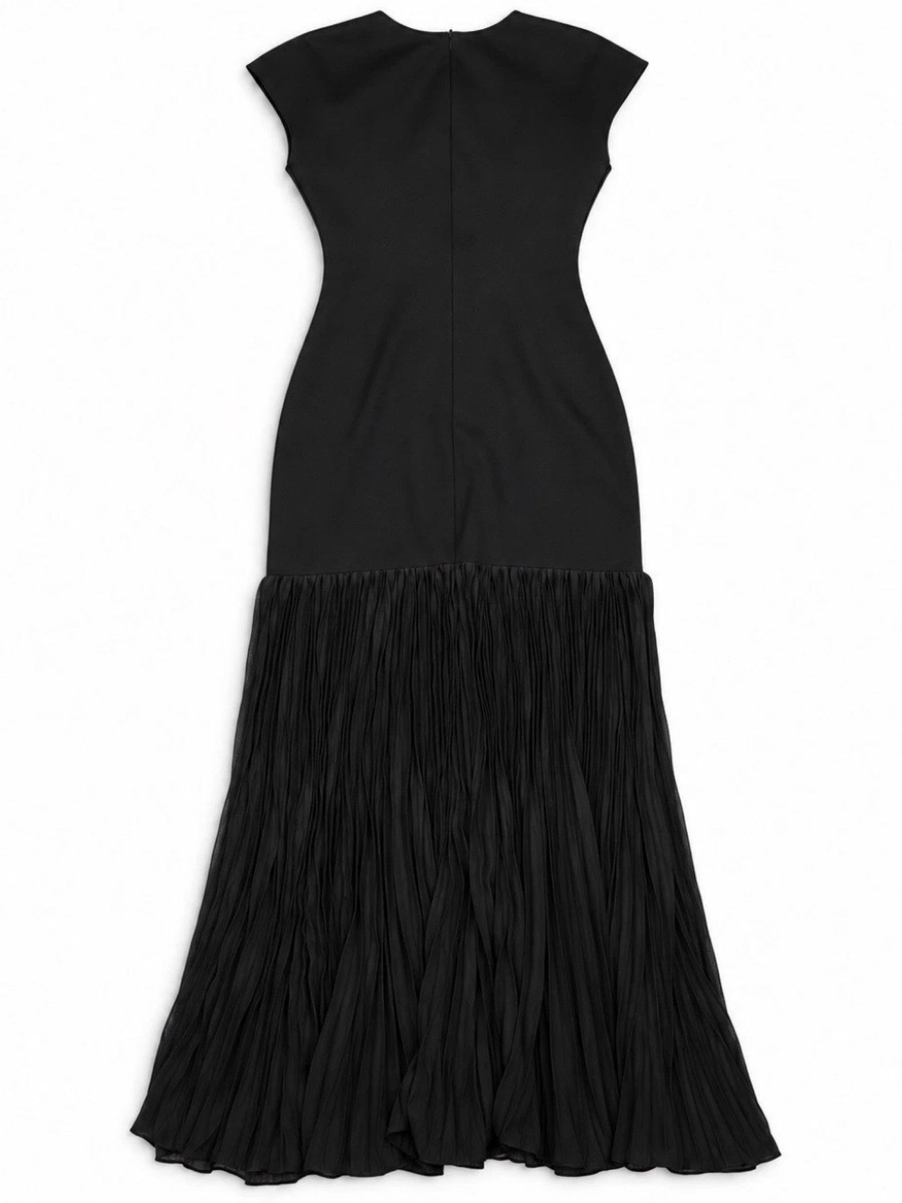 Delfi Collective Nova Gown Size L Black Cutout Pleated Maxi Dress