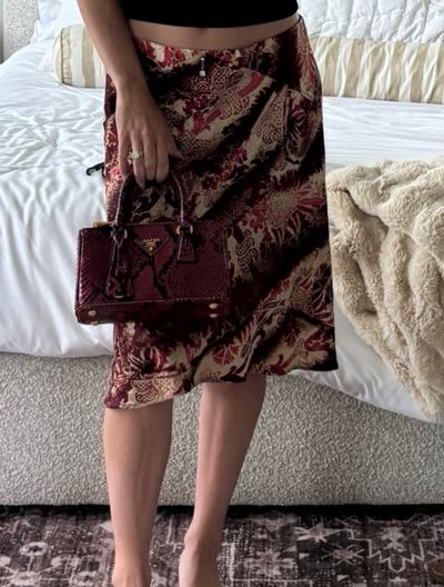 Roberto cavalli 2001 vintage red midi skirt by Roberto Cavalli