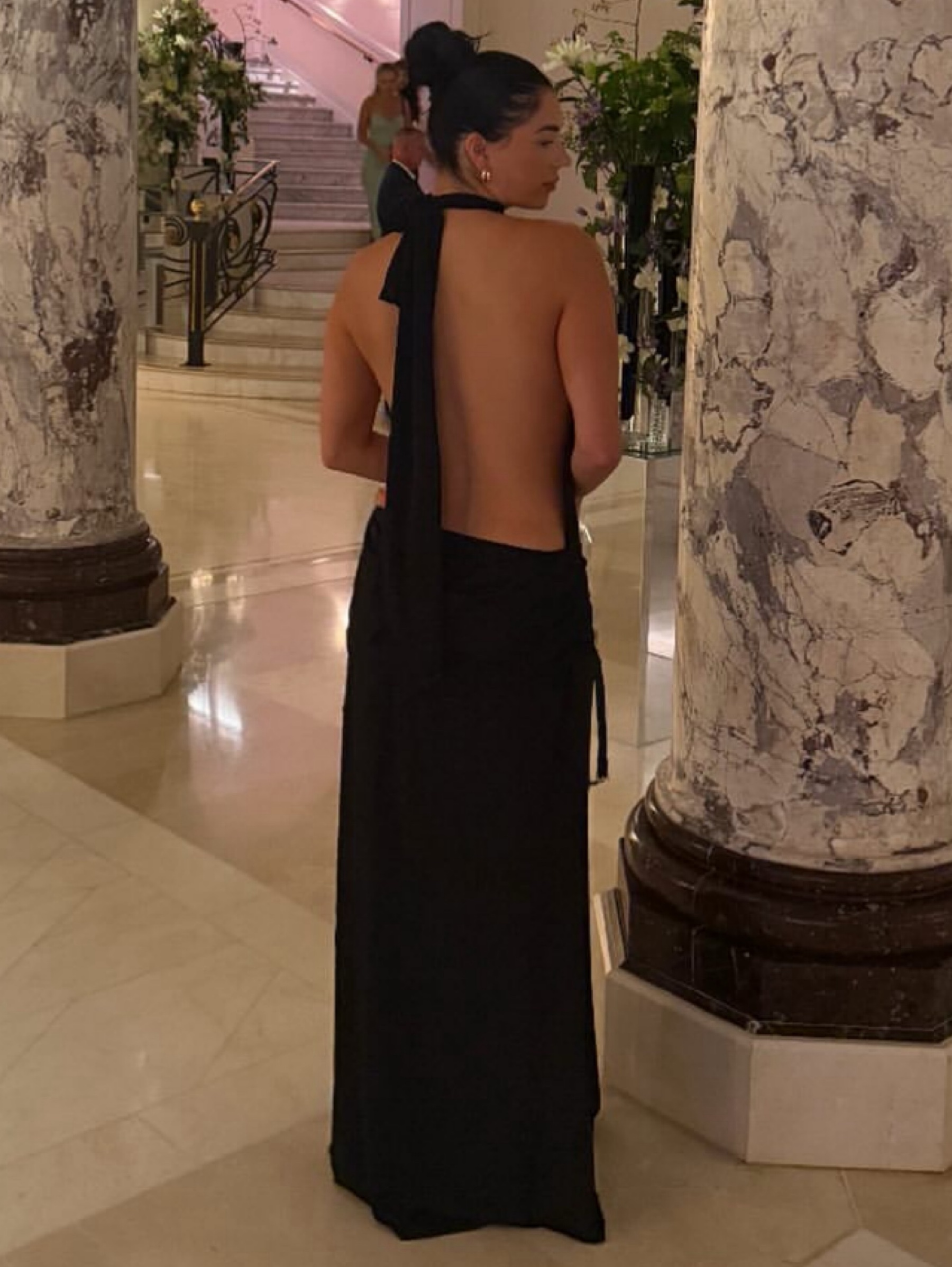 backless jersey maxi dress Oh Polly - Soft-Jersey Halterneck in Black by Oh Polly Bachelorette outfit
