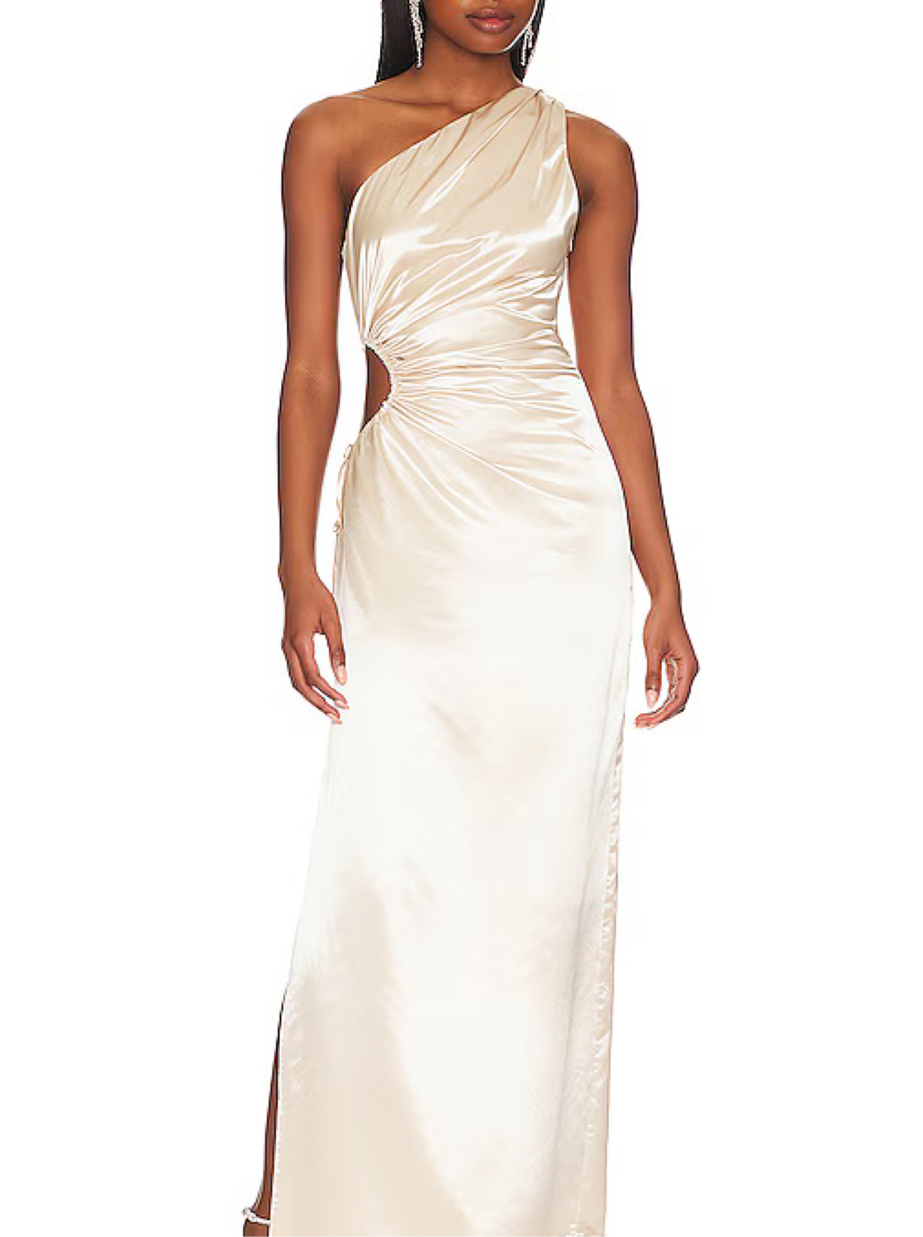 Champagne Satin Maxi Dress