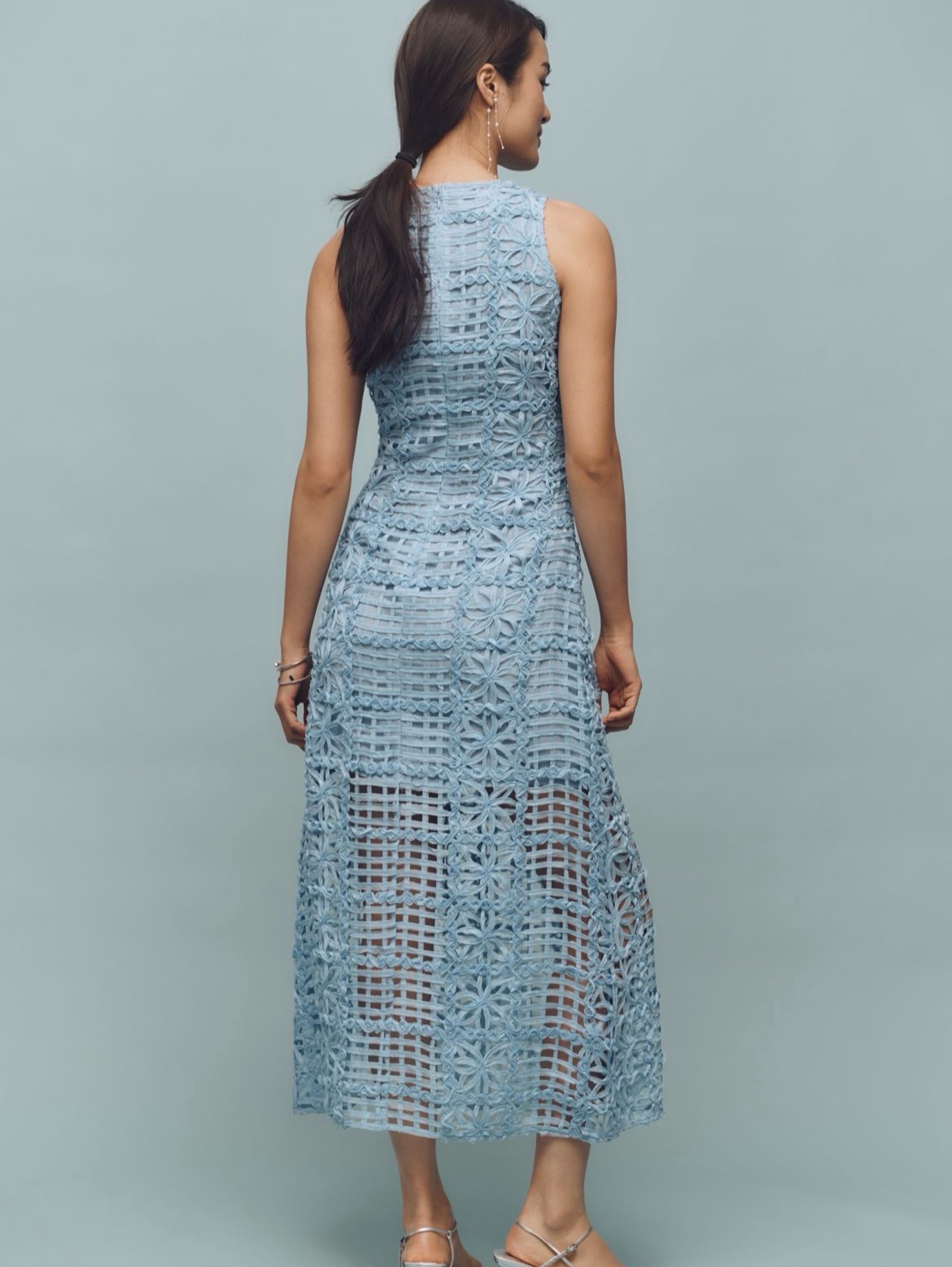 endless rose blue dress Endless Rose - Strapless Ruffled Maxi Dress