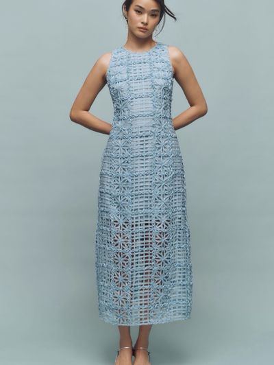 endless rose sleeveless textured midi dress green Endless Rose Sleeveless Textured Midi Dress