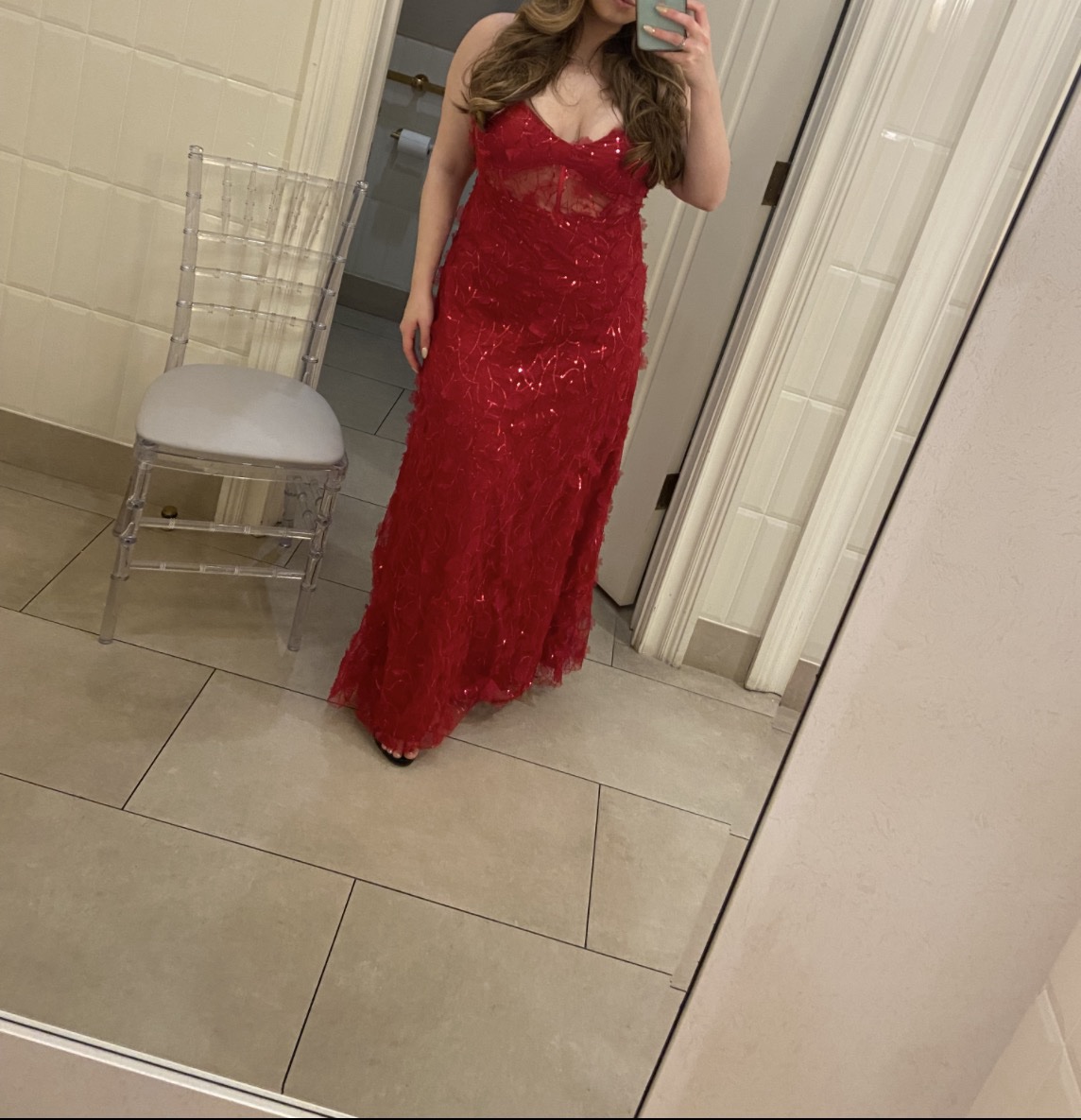 Red Sequin Dress by Jump Apparel - Pickle