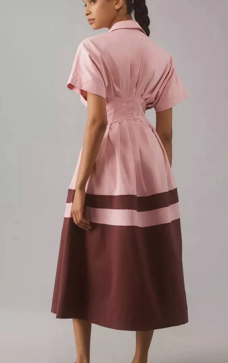 Anthropologie Exquise Tobie Button-Front Pleated Midi Shirt Dress by  Anthropologie - Pickle