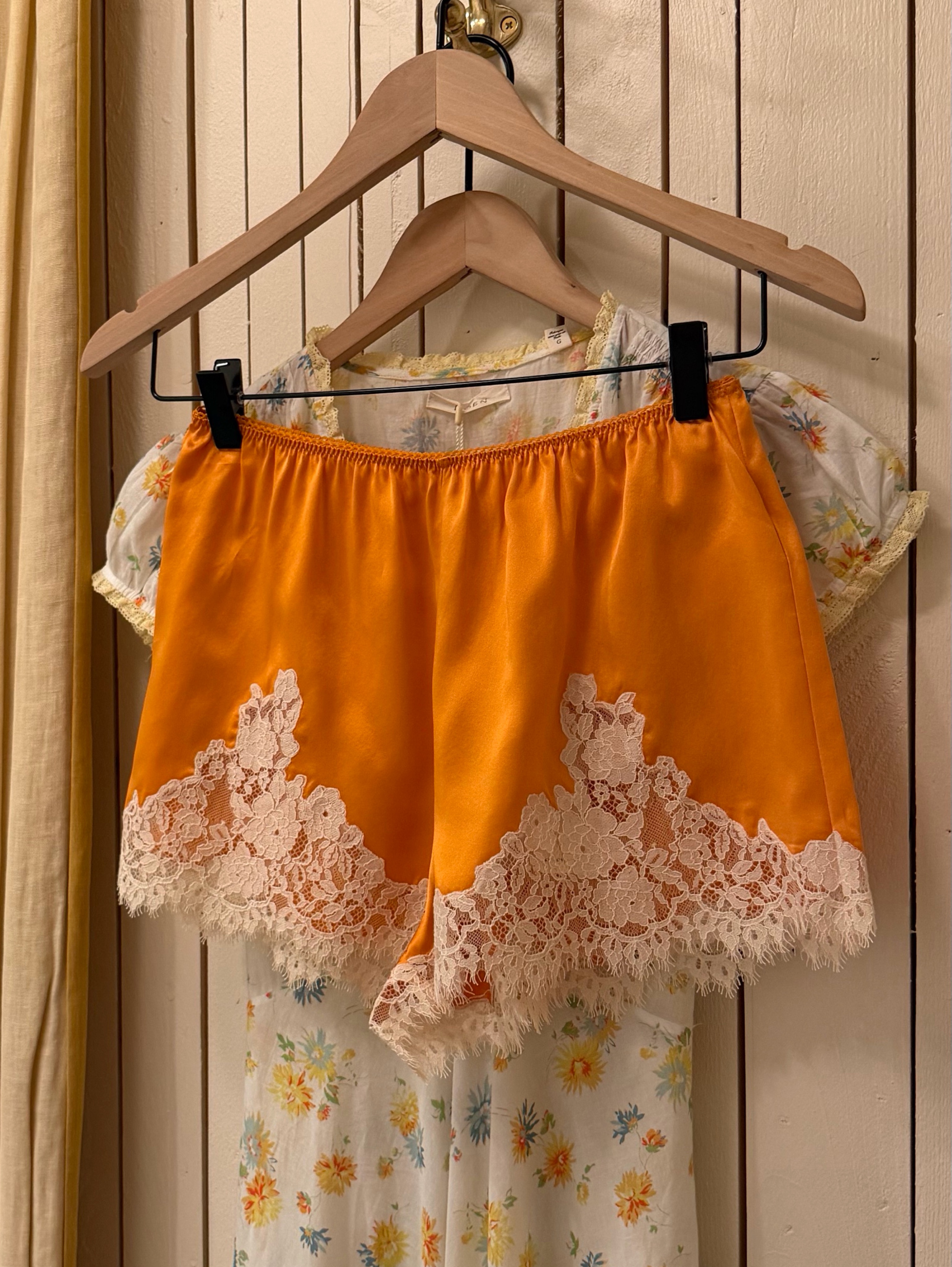 Doen “Iona” Orange Silk Shorts by Doen - Pickle