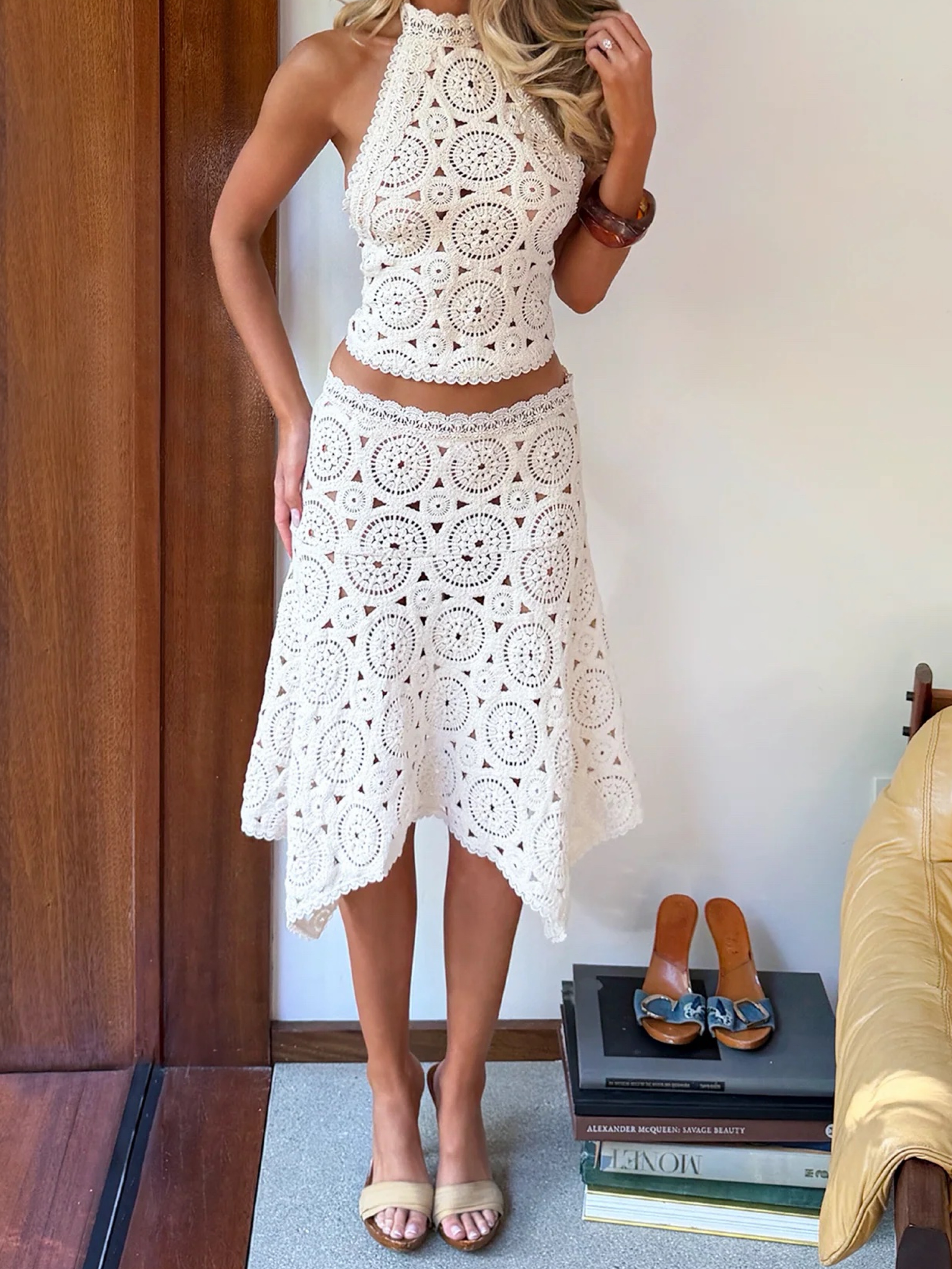 Crochet Midi Skirt Tiger Mist by Tiger Mist - Pickle