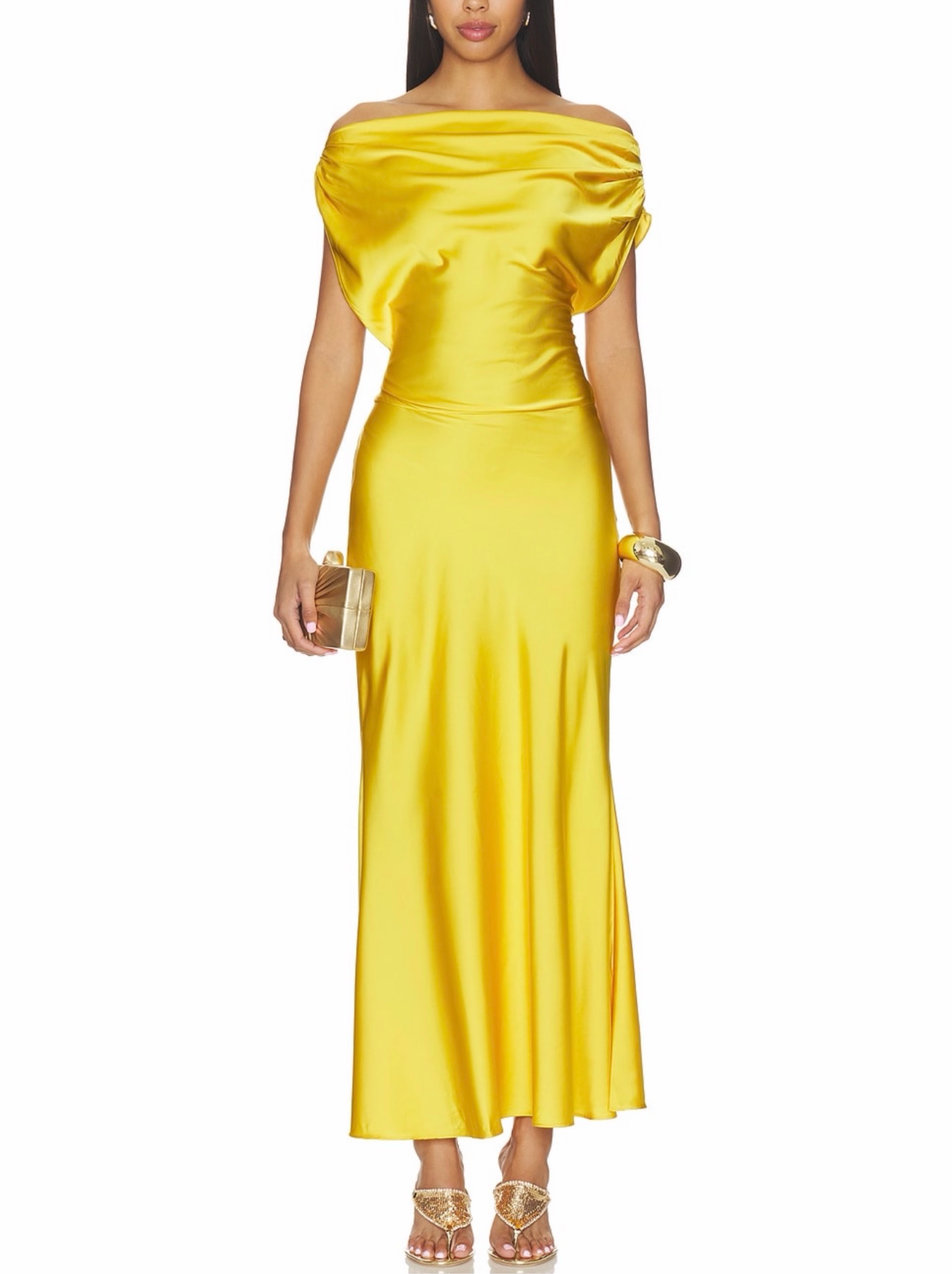 Yellow Satin I.Am.Gia Khalo Dress