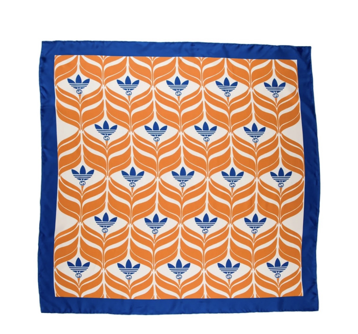 NY Knicks Adidas × Gucci Womens Silk Scarf Colorway Orange Blue