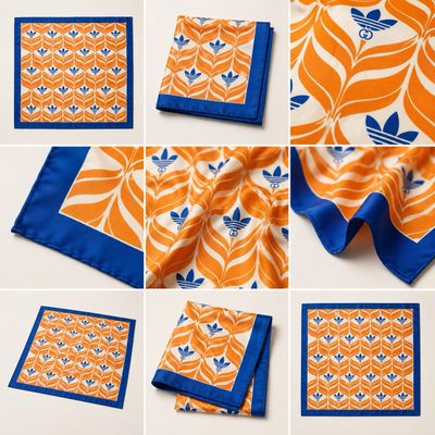 NY Knicks Adidas × Gucci Womens Silk Scarf Colorway Orange Blue