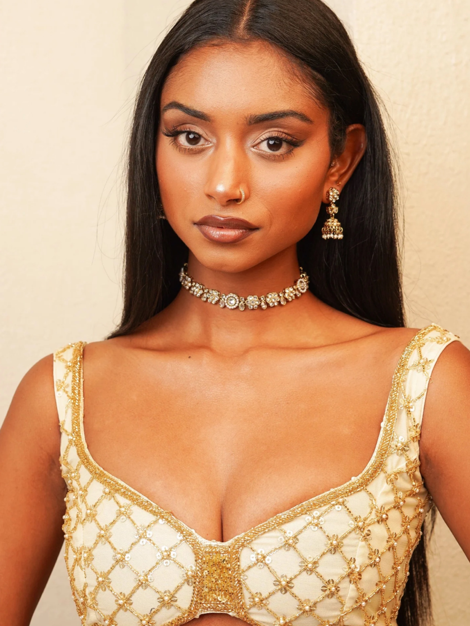 Indian motif necklace and earrings