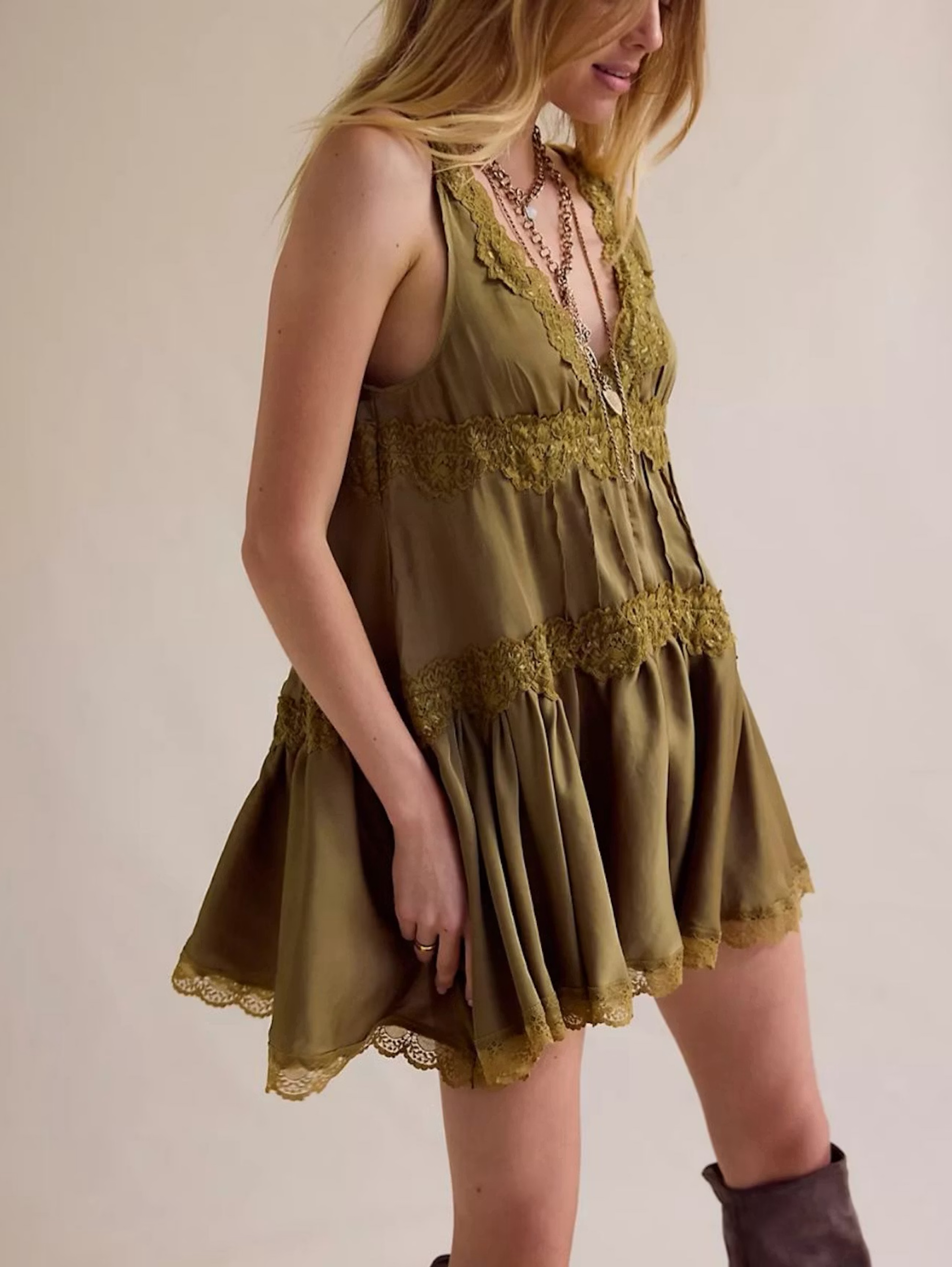 Free People In This Groove Mini Slip Dress