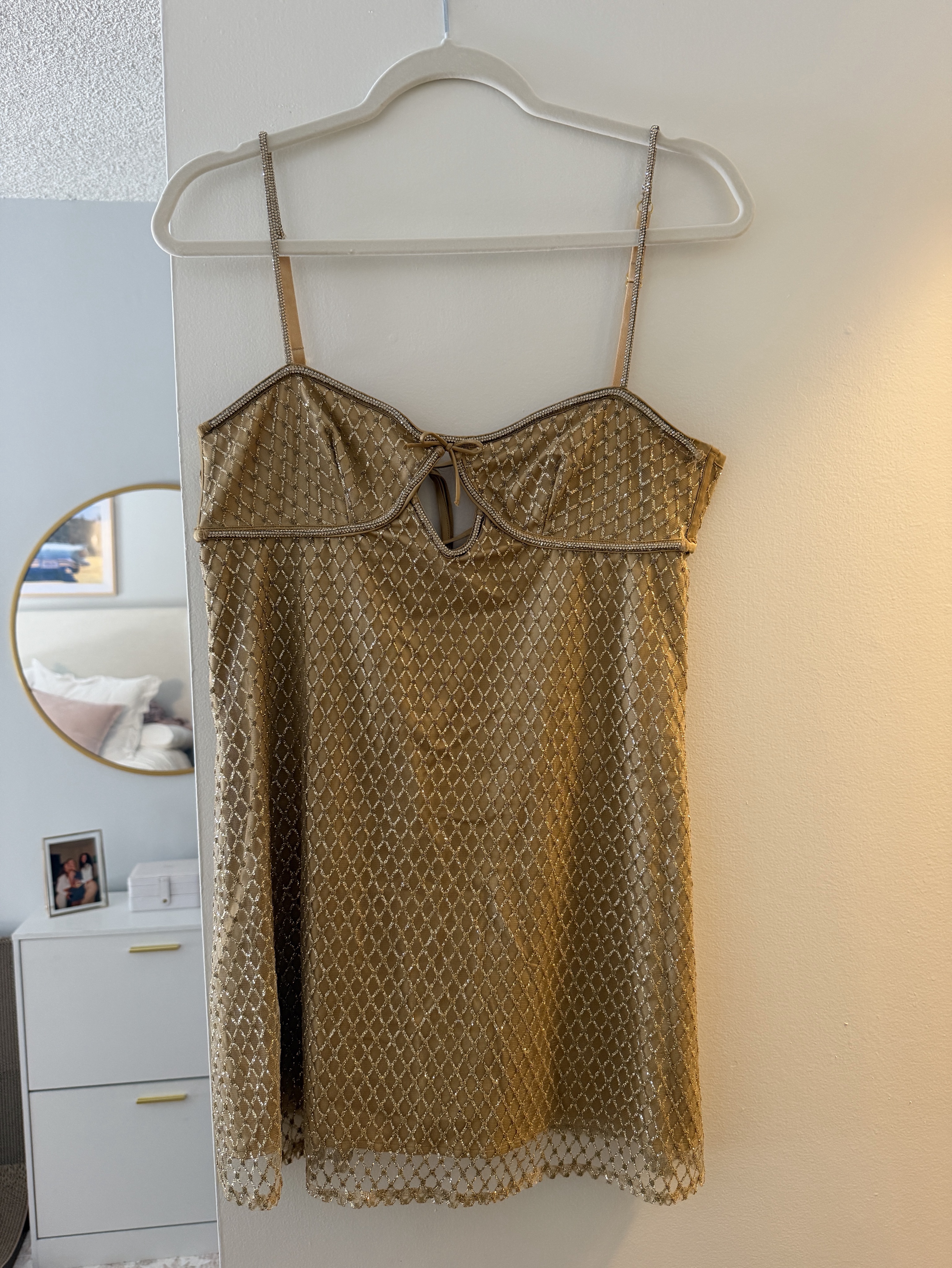 for love and lemons gold slip dress Glitter  For Love and Lemons Opal