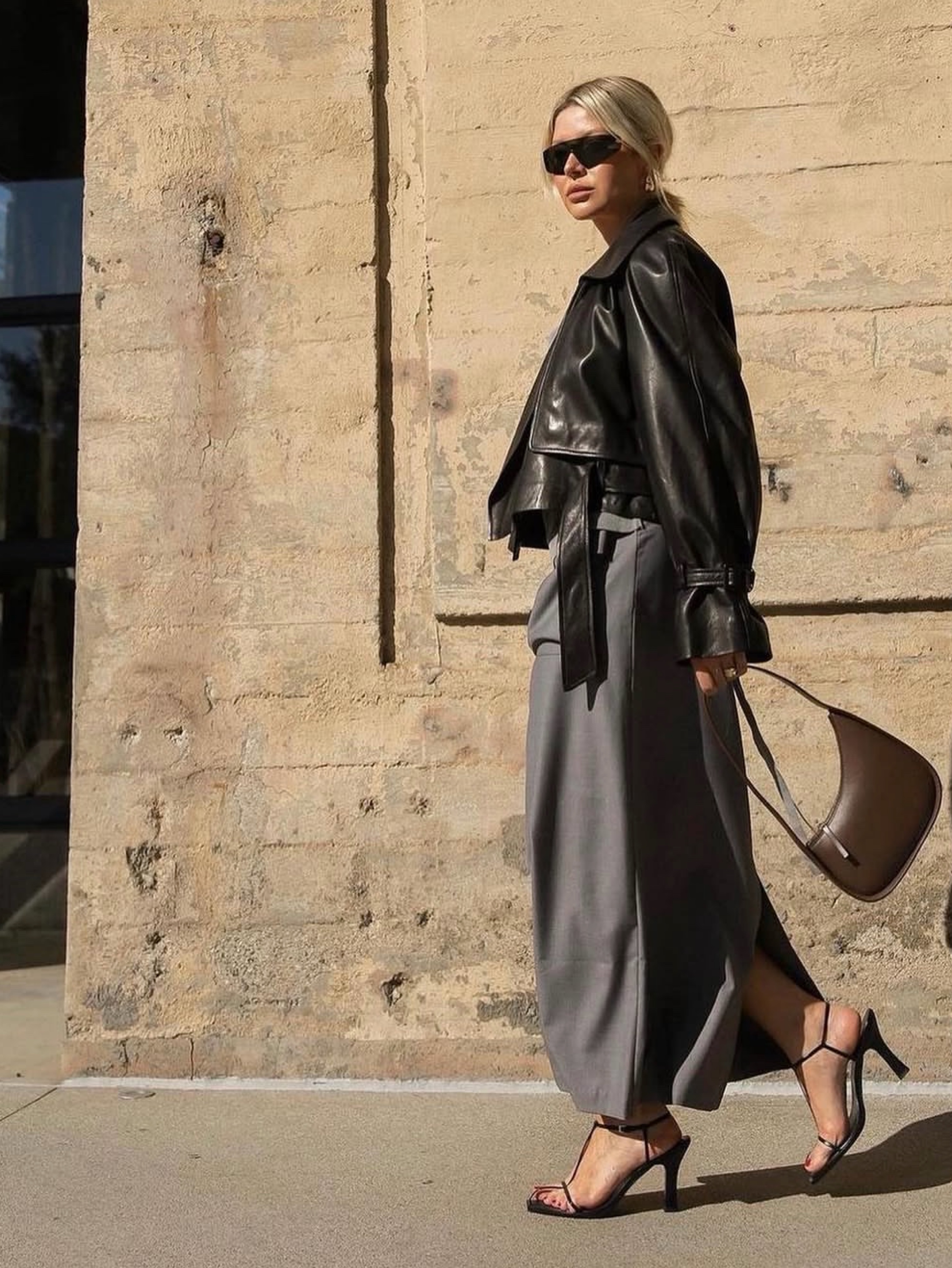 Nour Hammer Hatti Cropped Leather Jacket XS