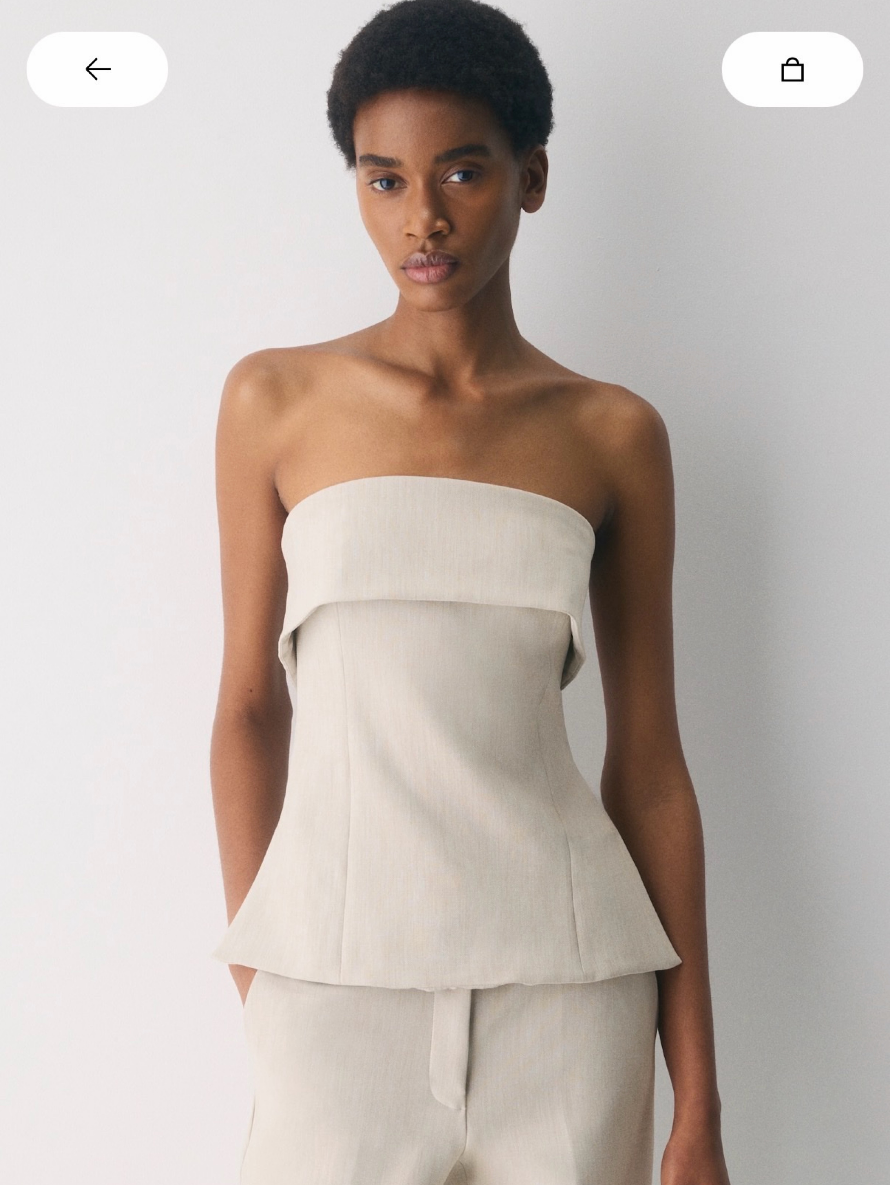 Aritzia Element Tube Top Size 2 Matte Pearl
